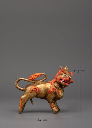 Handcrafted Pair of Tibetan Snow Lion Statues | Foo Dogs Crafts
