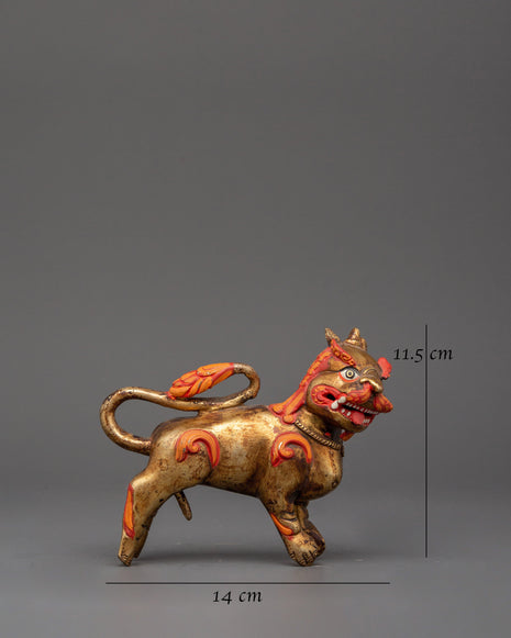 Handcrafted Pair of Tibetan Snow Lion Statues | Foo Dogs Crafts