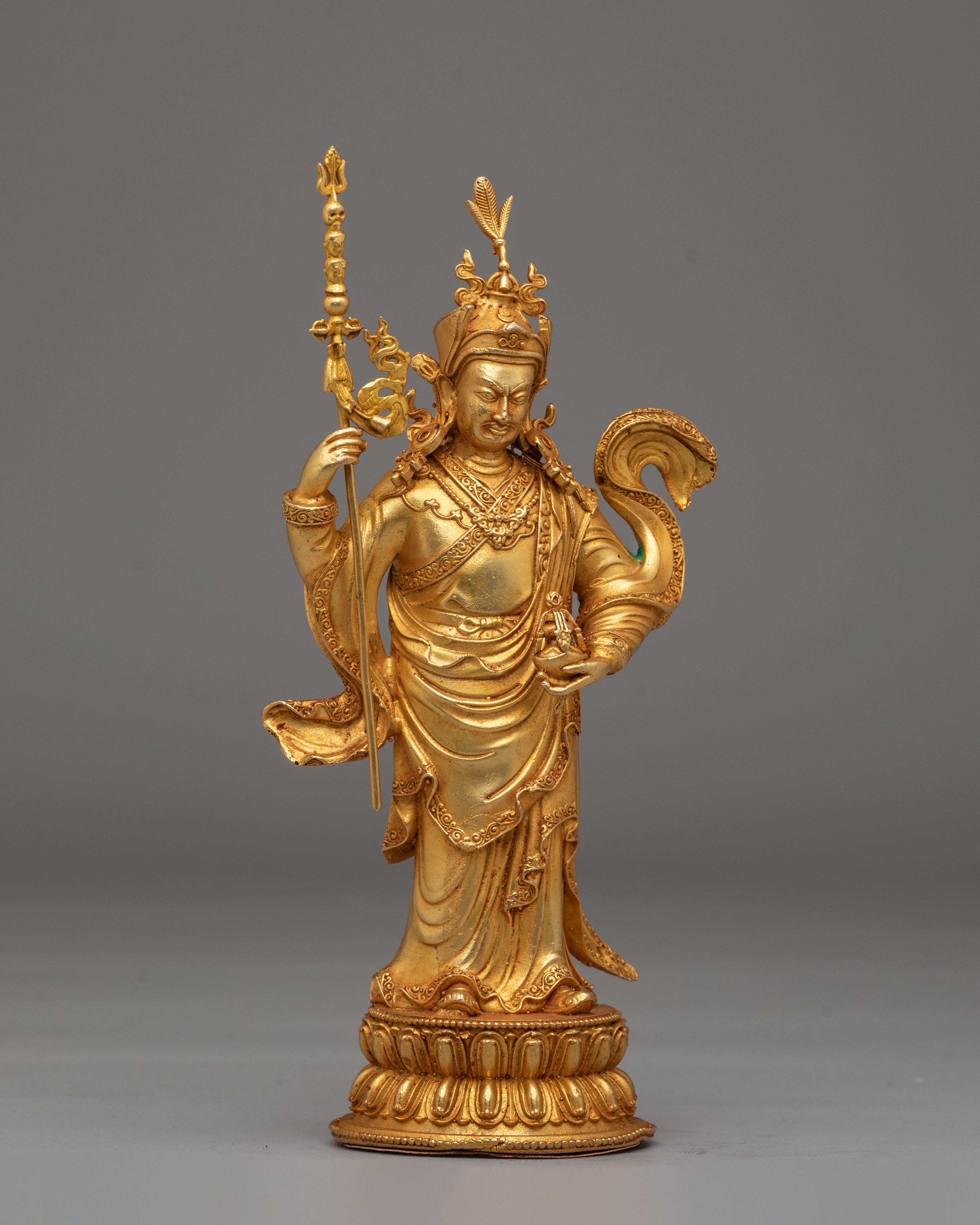 Handcrafted Standing Guru Rinpoche Statue | Spiritual Decor