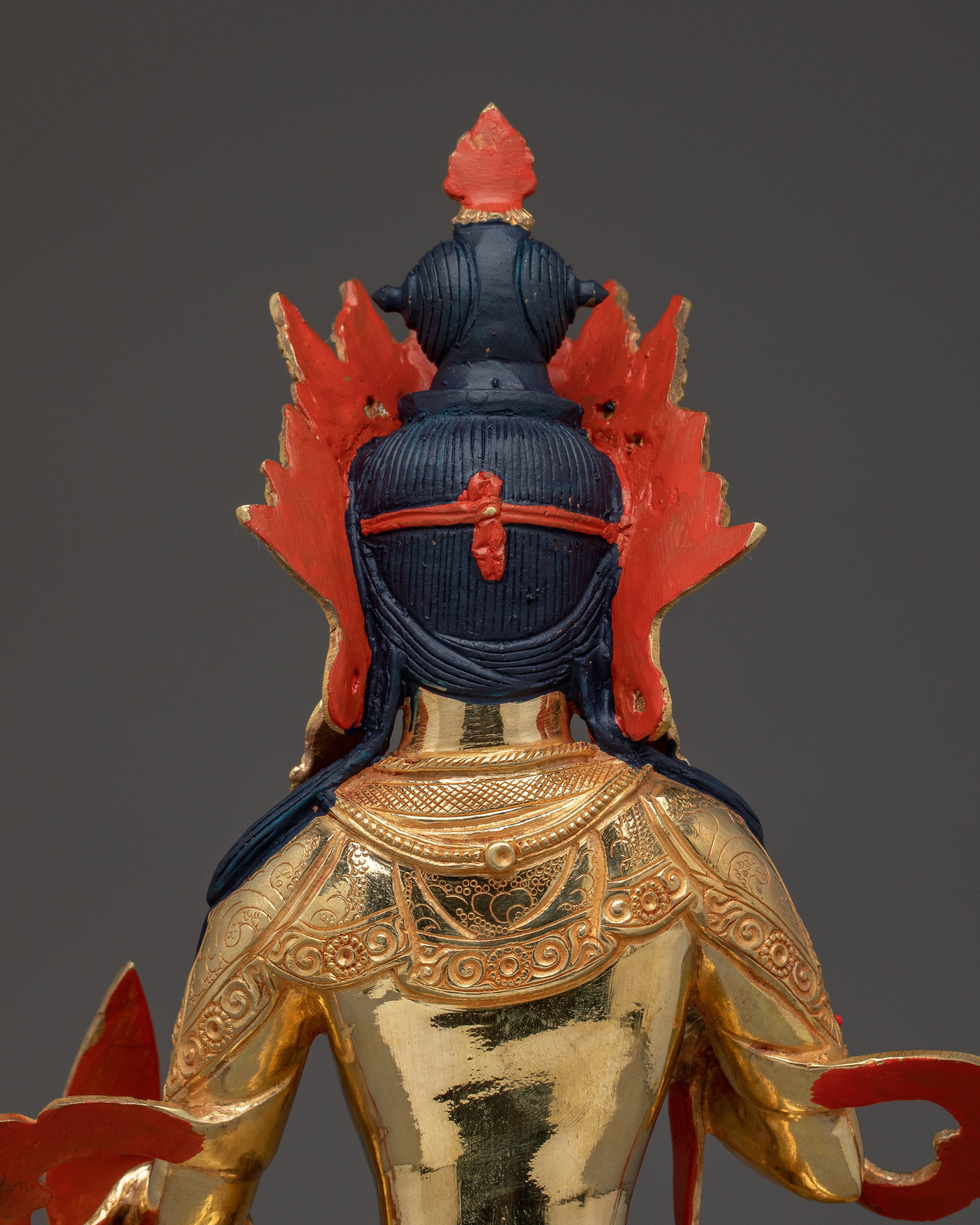 Gold Gilded Kshitigarbha Bodhisattva Statue | Buddhist Art for Shrine or Altar Decor