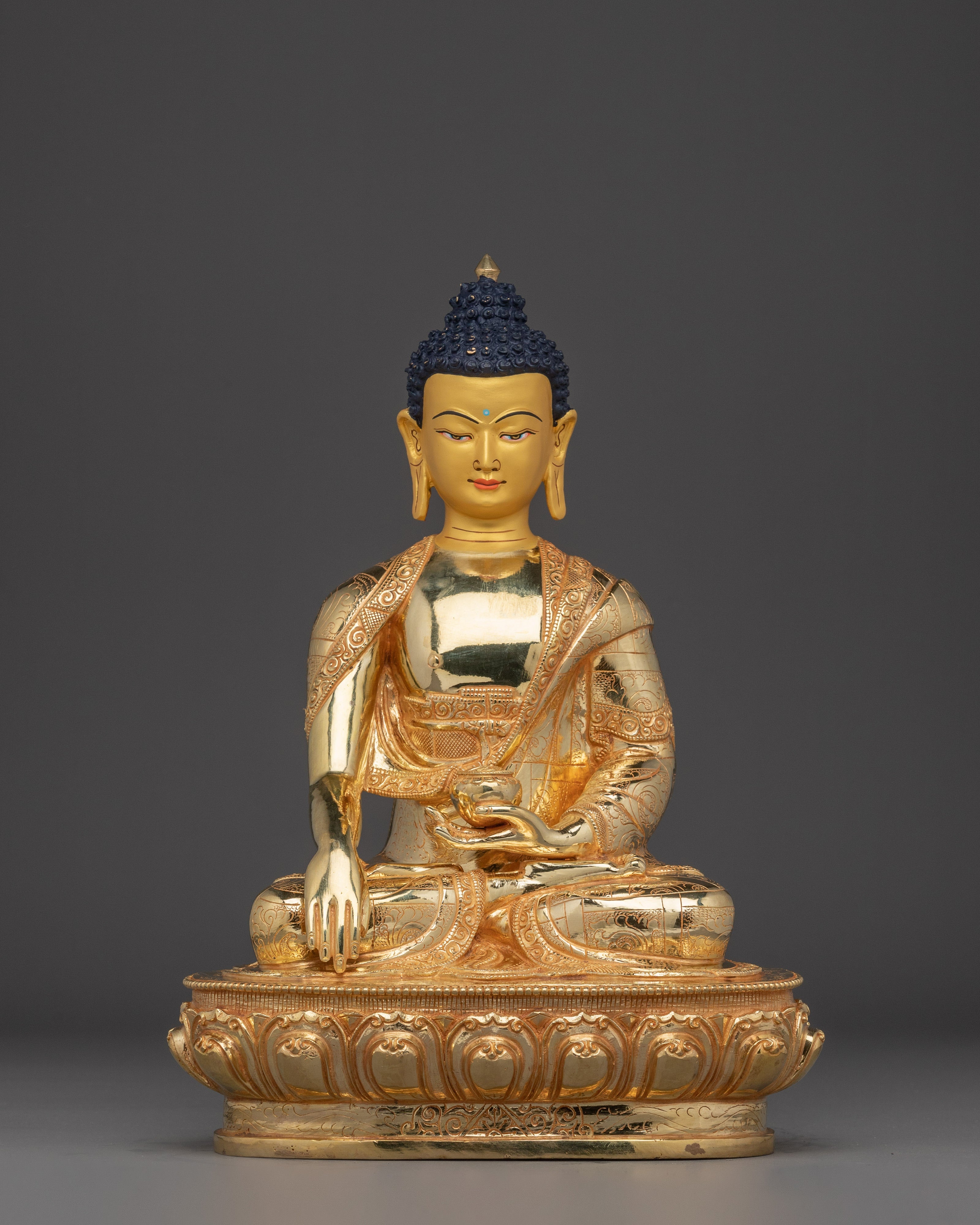 Shakyamuni Buddha Peaceful Copper Artwork | Gautama Buddha Sculpture