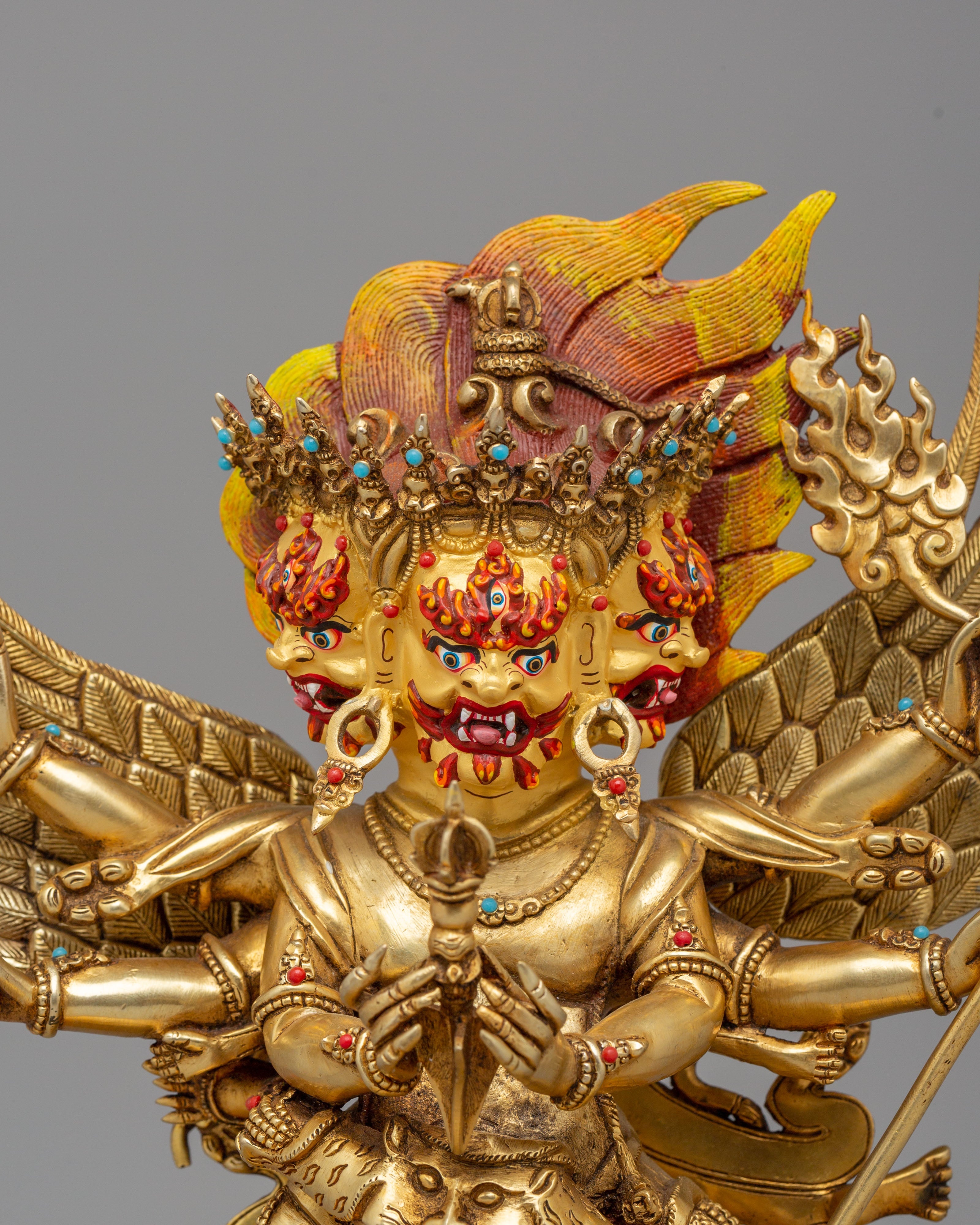 Handmade Altar Vajrakilaya Statue | Wrathful Tibetan Buddhist Deity