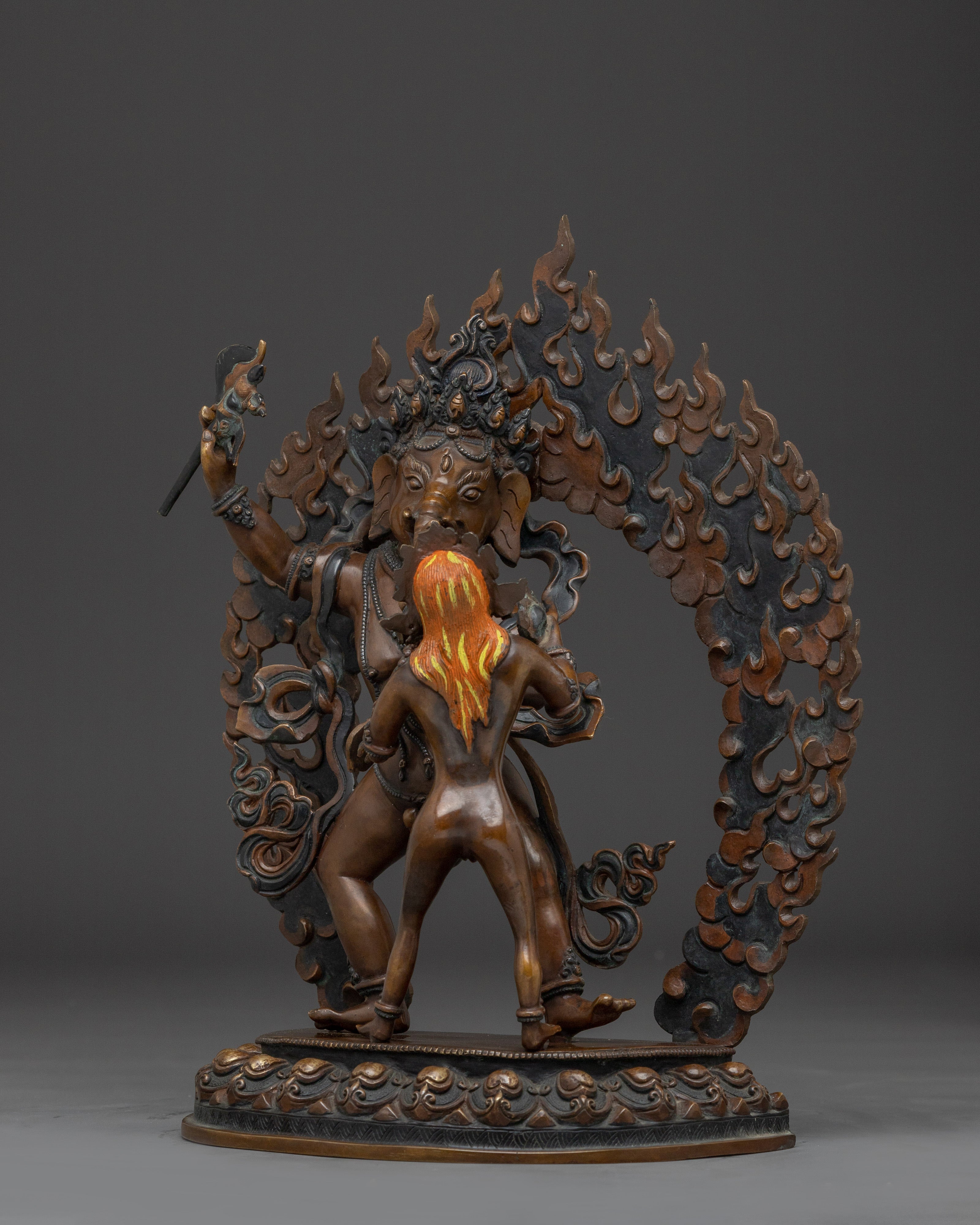 Handcrafted Ganesh statue in oxidized copper | Meditation and Spiritual Decor