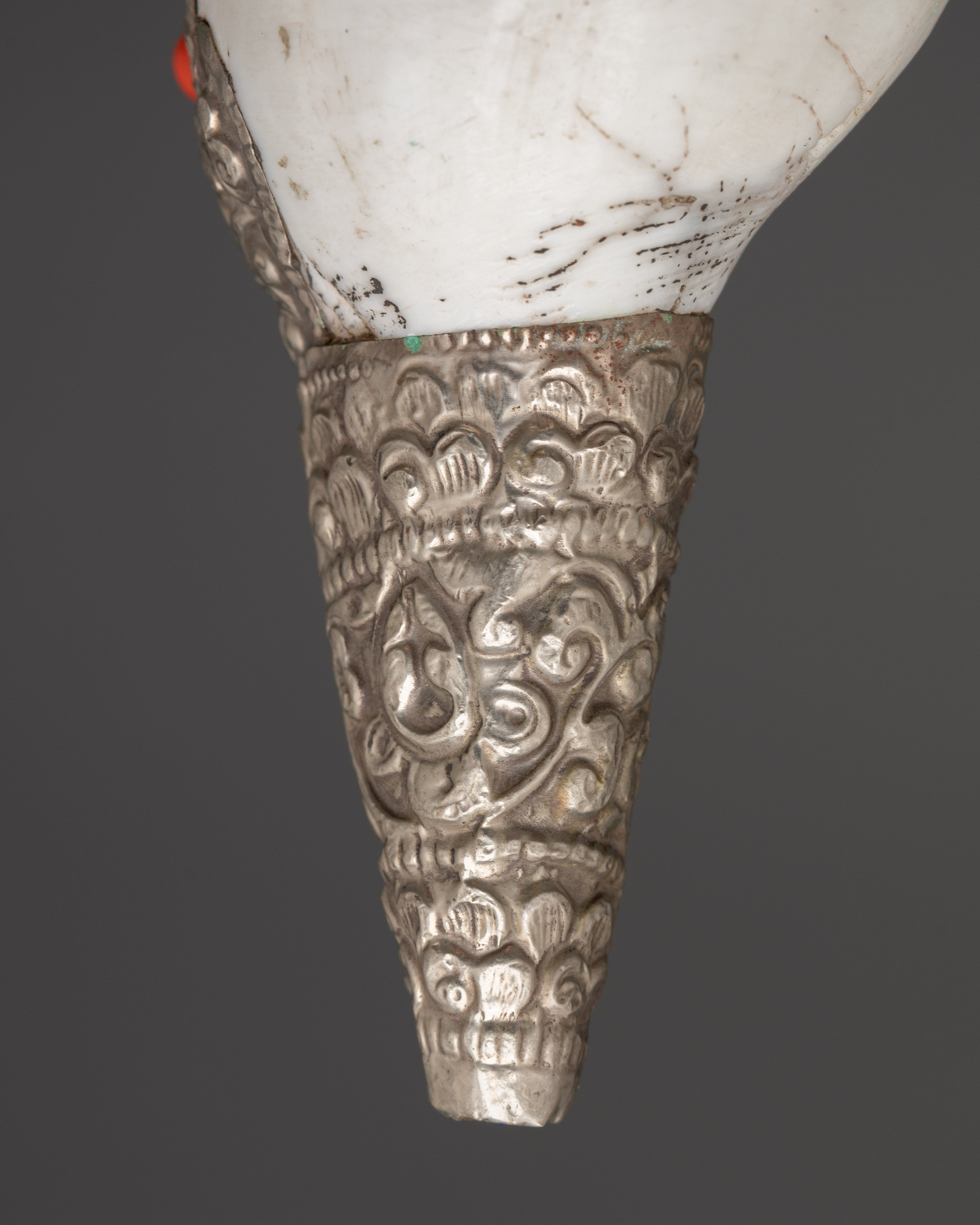 Tibetan Ritual Conch Shell | Handcrafted Buddhist Ritual Sacred Instrument
