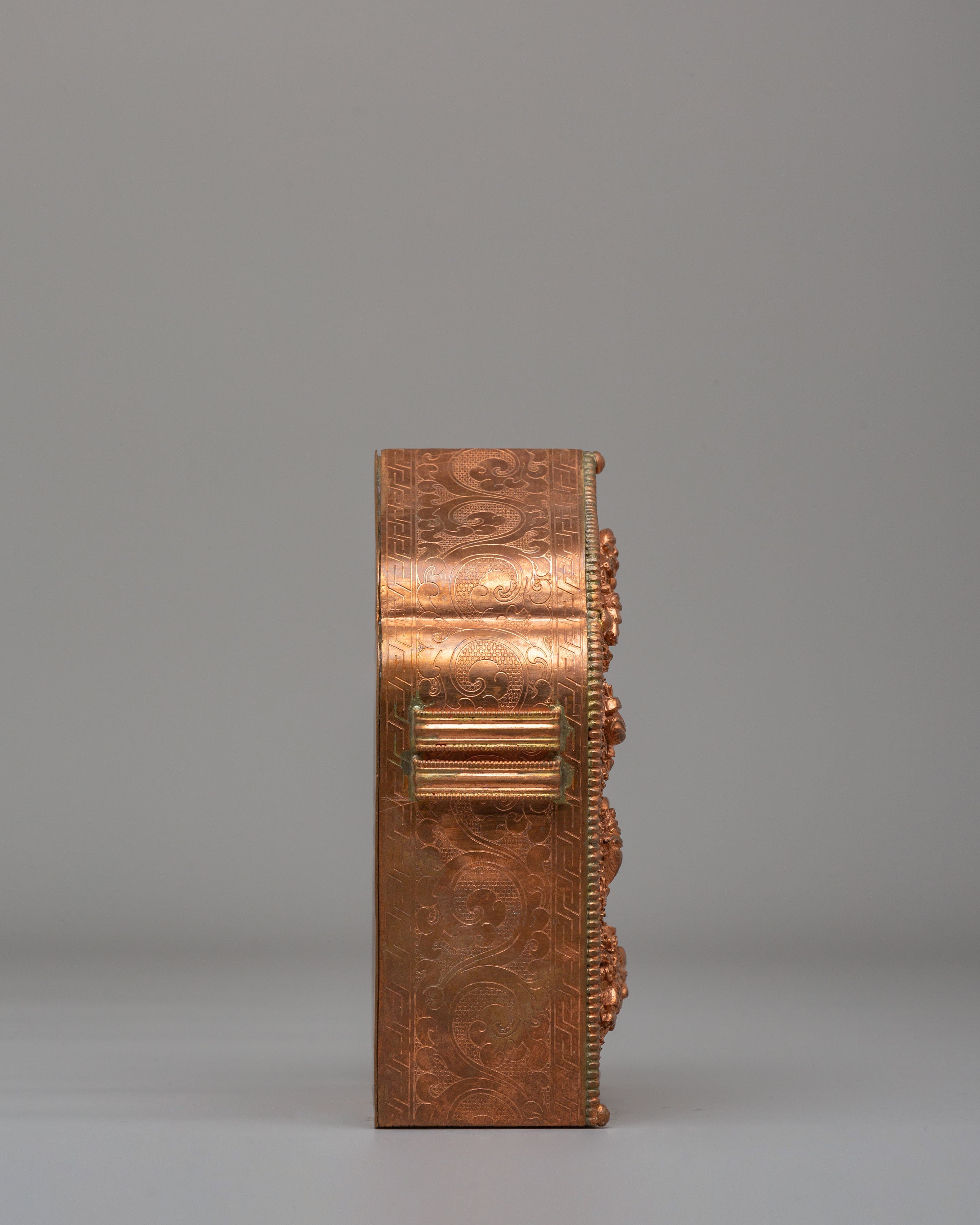 Handcrafted Himalayan Ghau Box | Copper Buddhist Ritual Shrine