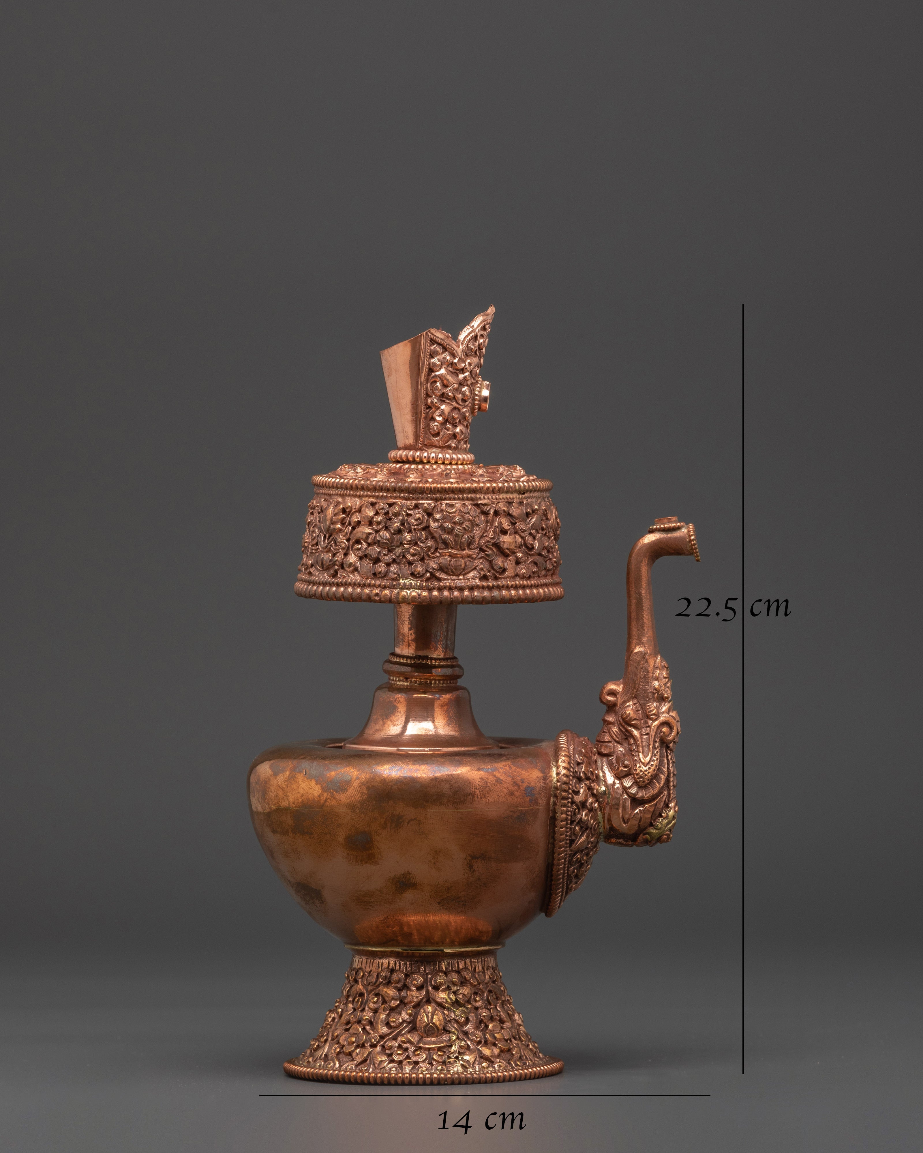 Tibetan Copper Bhumba | Traditional Ritual Vase for Purification & Altar Use