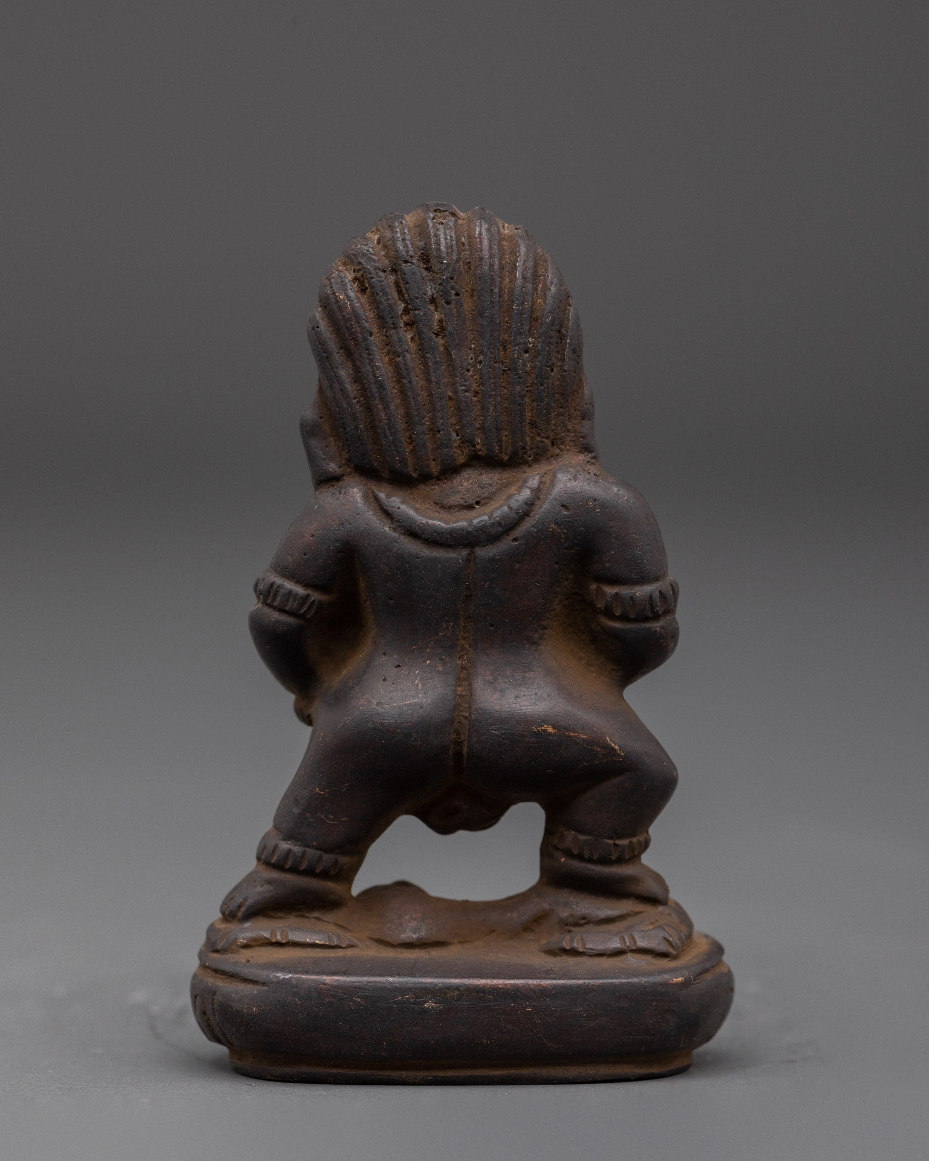 Black Dzambala Sacred Iron Statue | Tibetan Buddhist Wealth Deity for Prosperity