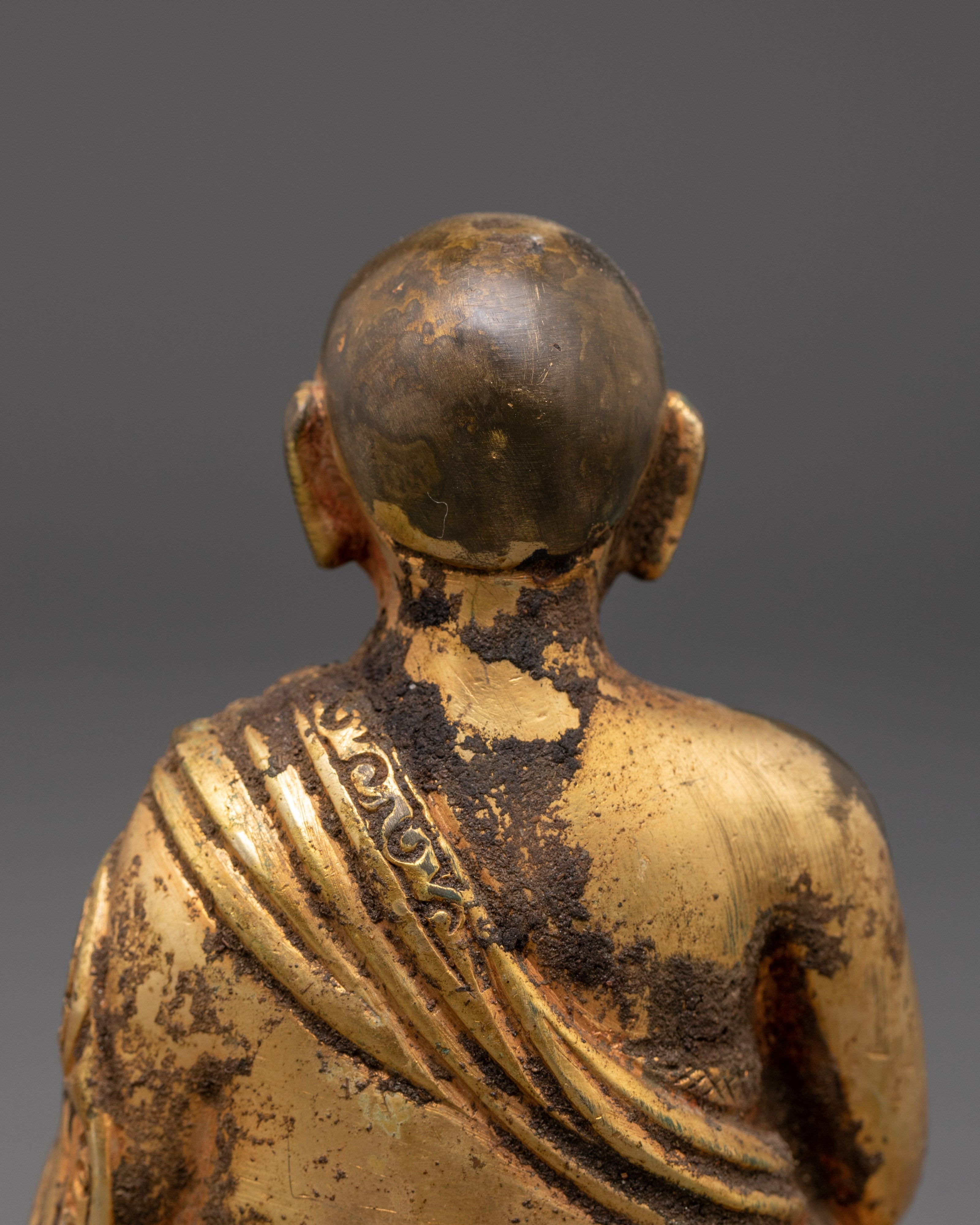 Sacred Buddhist Master Khedrup Je Statue | Tibetan Teacher Sculpture