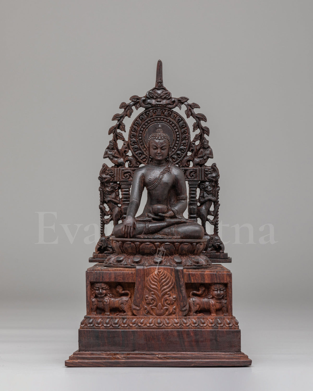 Sacred Shakyamuni Sculpture | Hand-Carved Wooden Artwork
