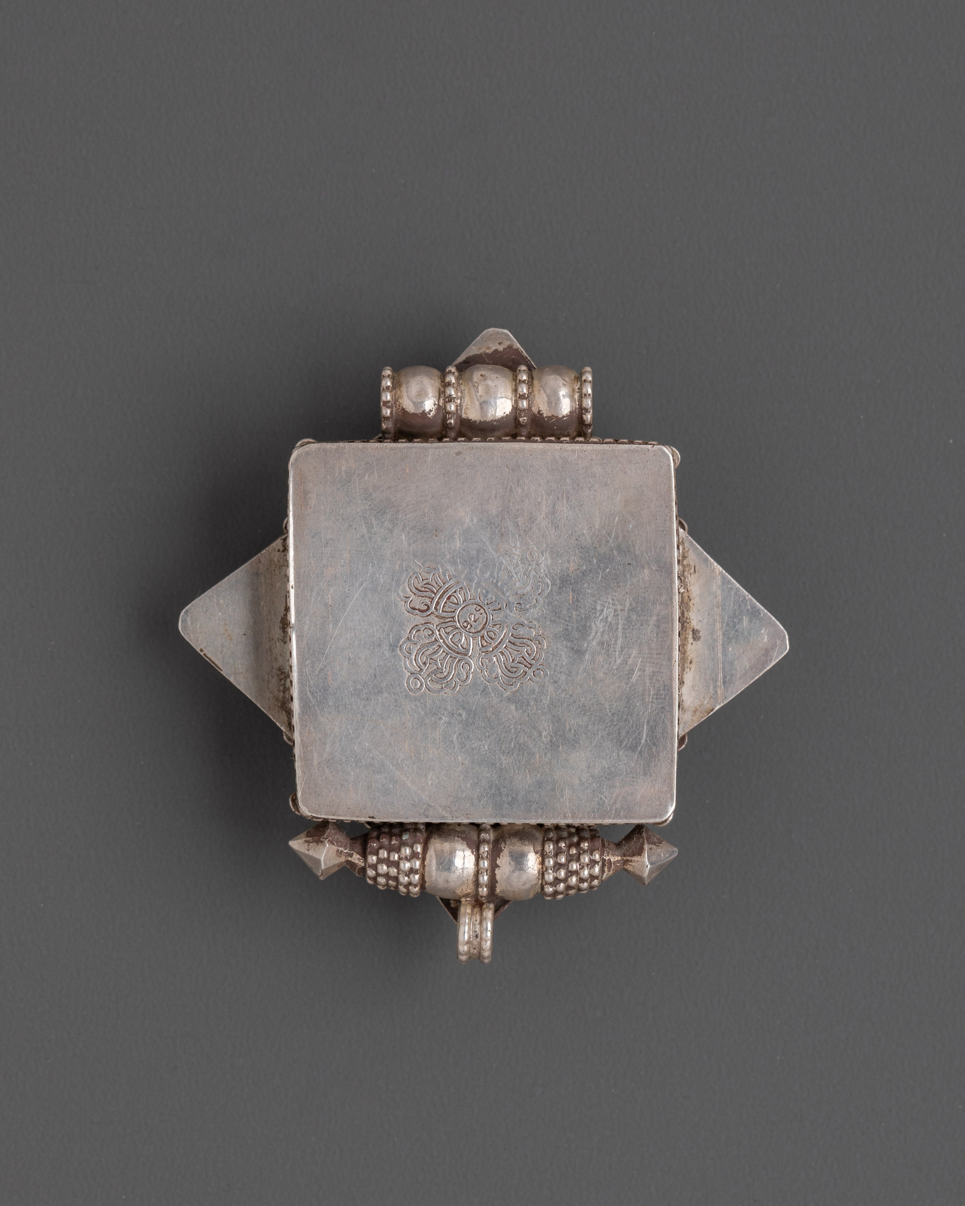 Ghau Box Locket with Turquoise Stone | A Symbol of Protection and Spirituality