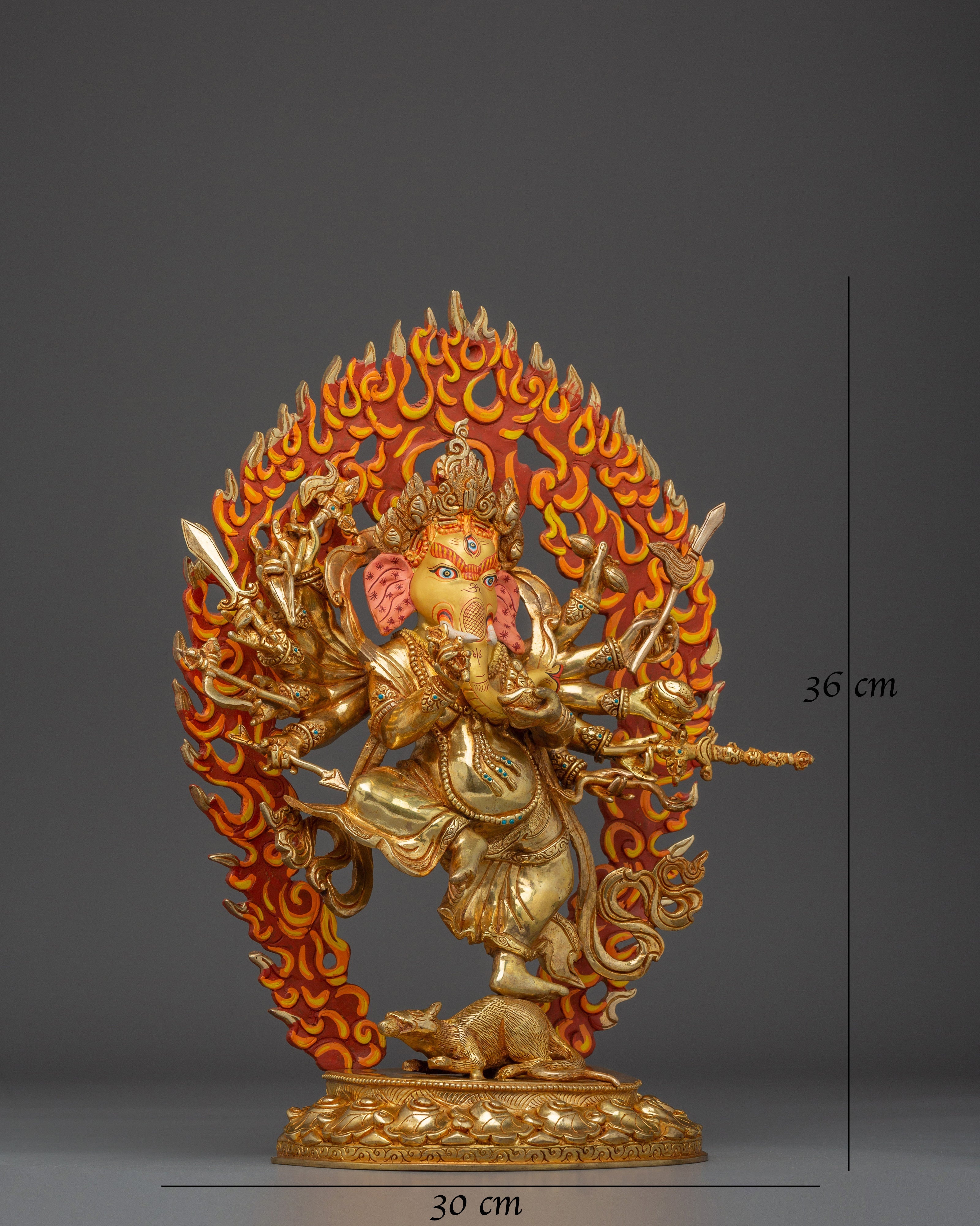 Ganesh Gold Gilded and Copper Statue 
