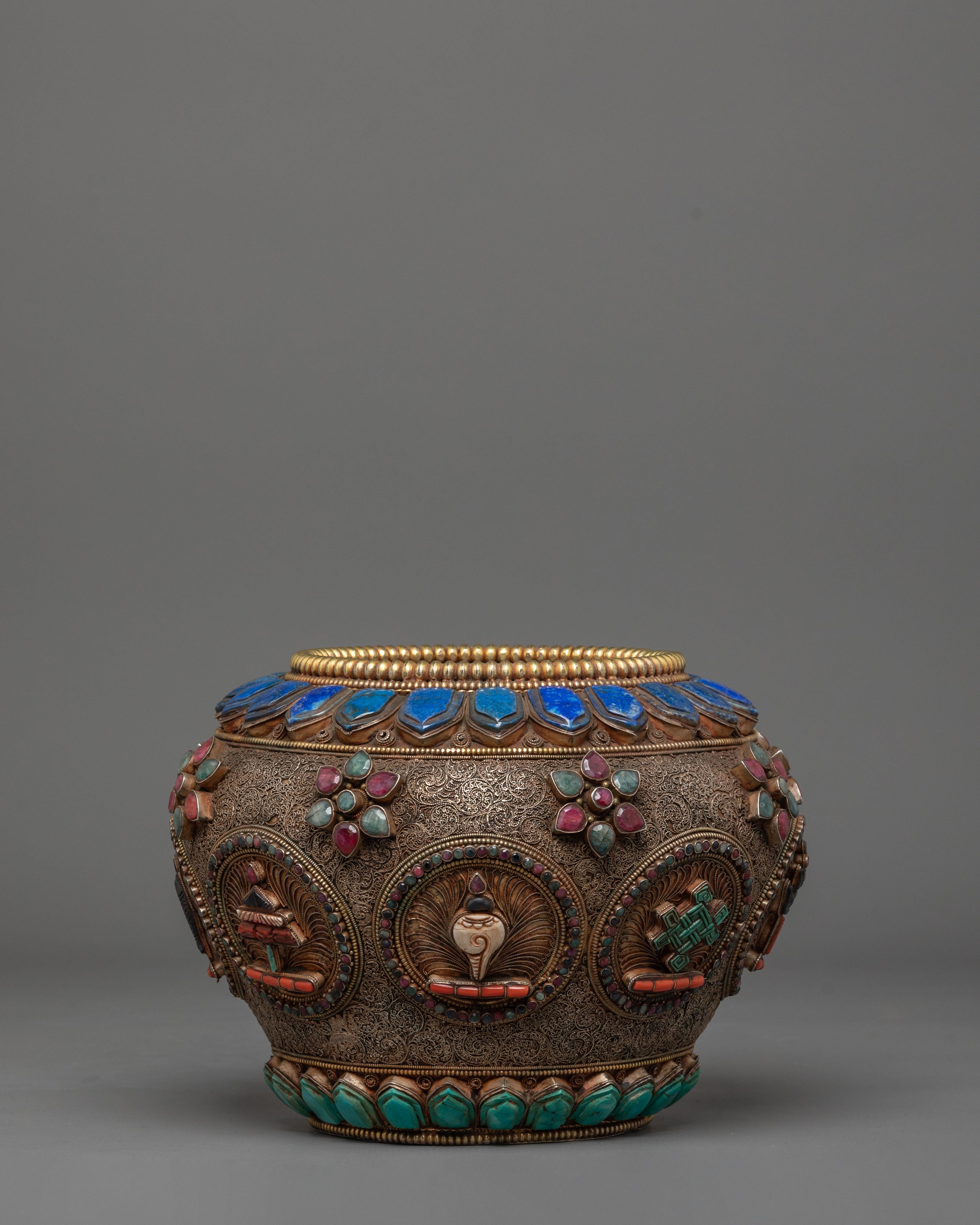 Tibetan Buddhist Dhupur Rice Pot | Himalayan Ritual Offering Vessel