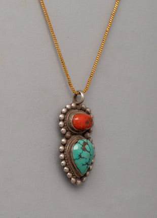 Sterling Silver Pendant with Coral | Spiritual Jewelry