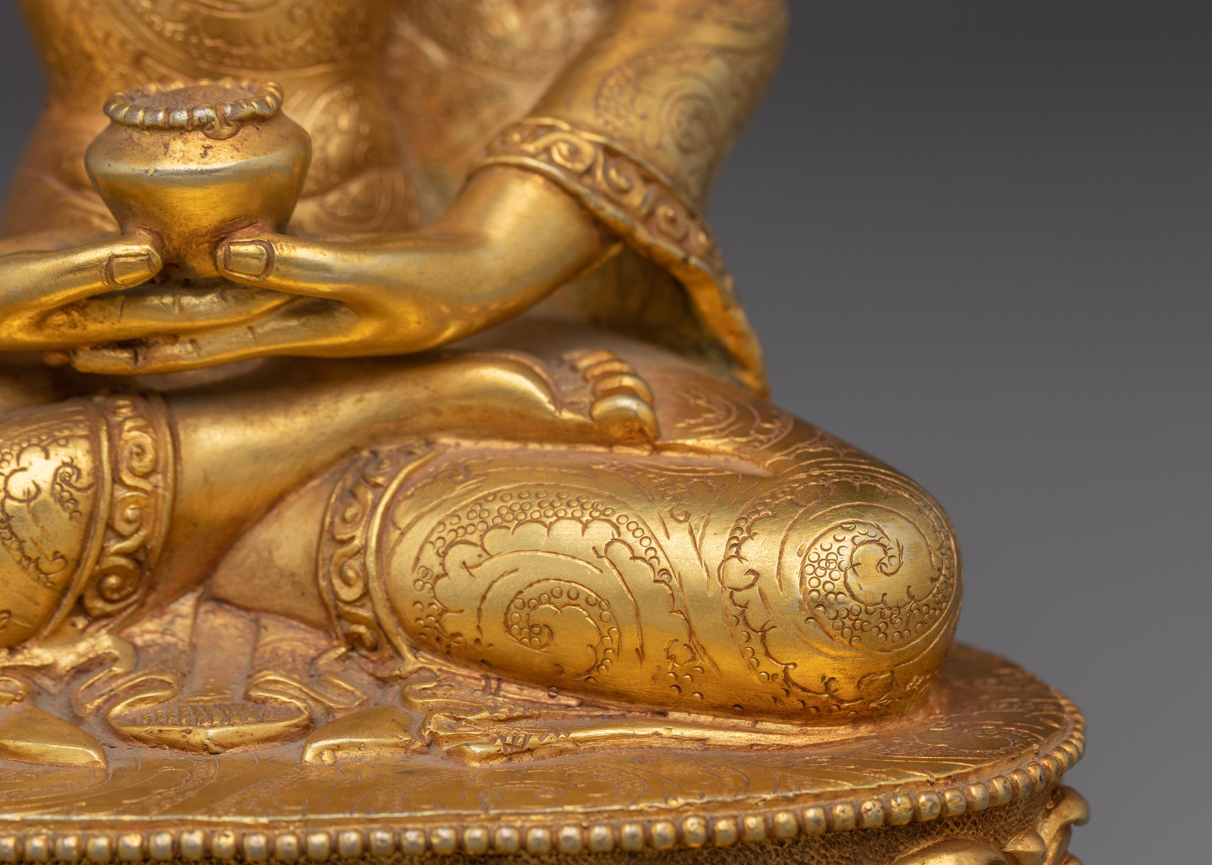 Amitabha Buddha Bodhisattva of Light | Gold-Plated Copper Spiritual Statue
