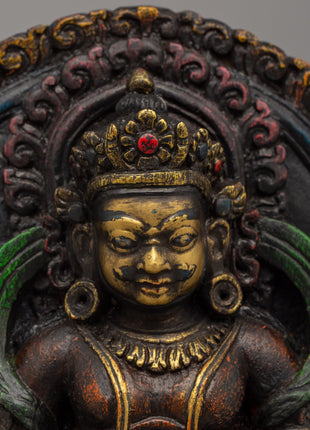 Hand-Painted Dzambhala for Dharma Statue | Buddhist Wealth Deity