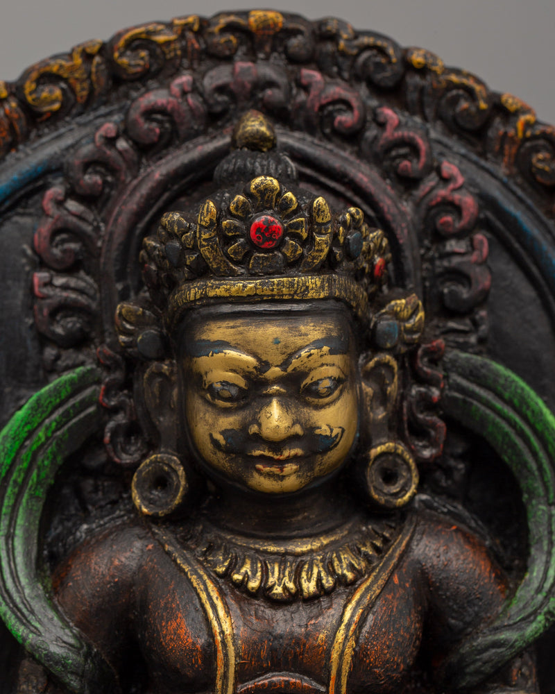 Hand-Painted Dzambhala for Dharma Statue | Buddhist Wealth Deity