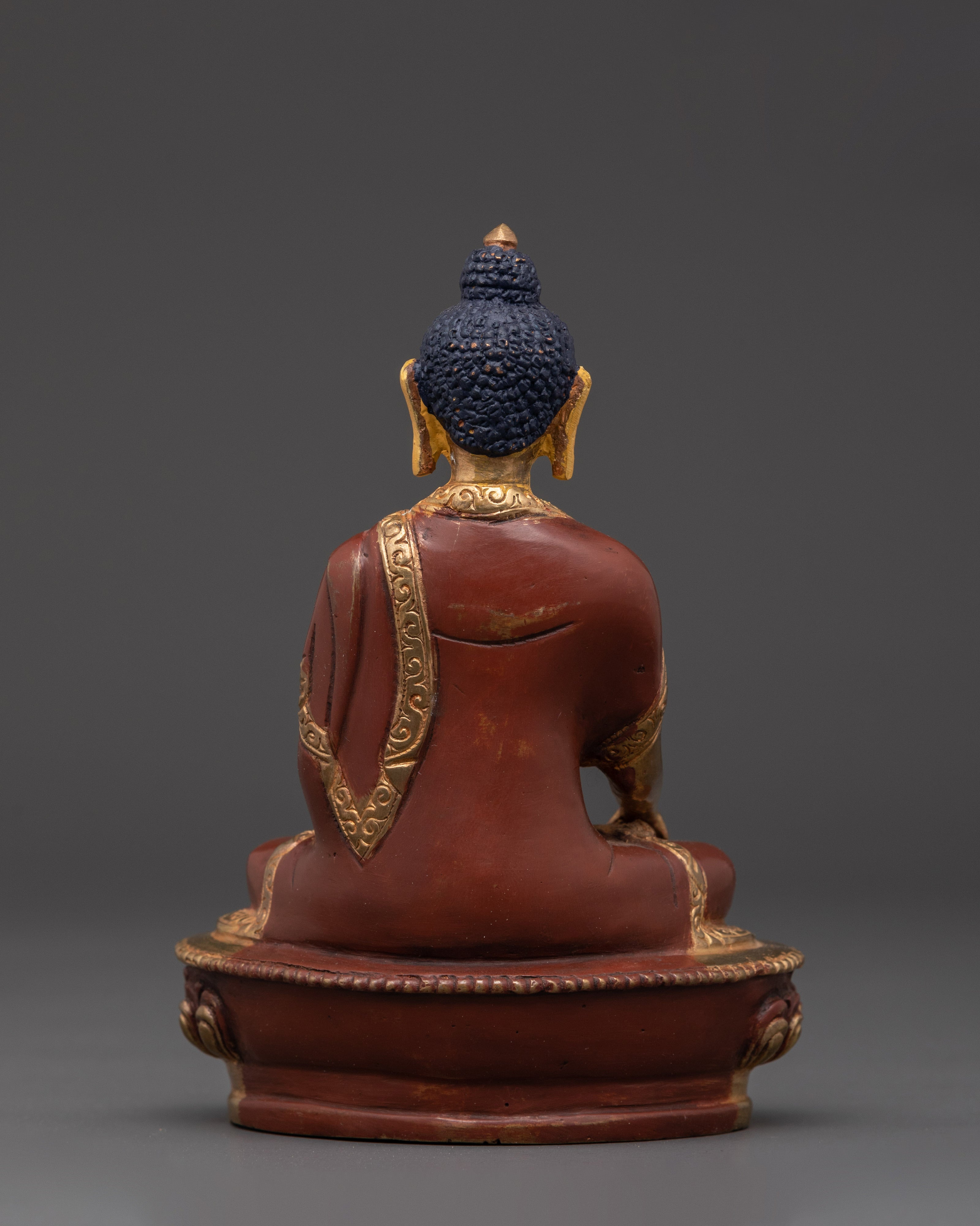 Seated Shakyamuni Buddha Statue | Gold Plated Copper Sculpture