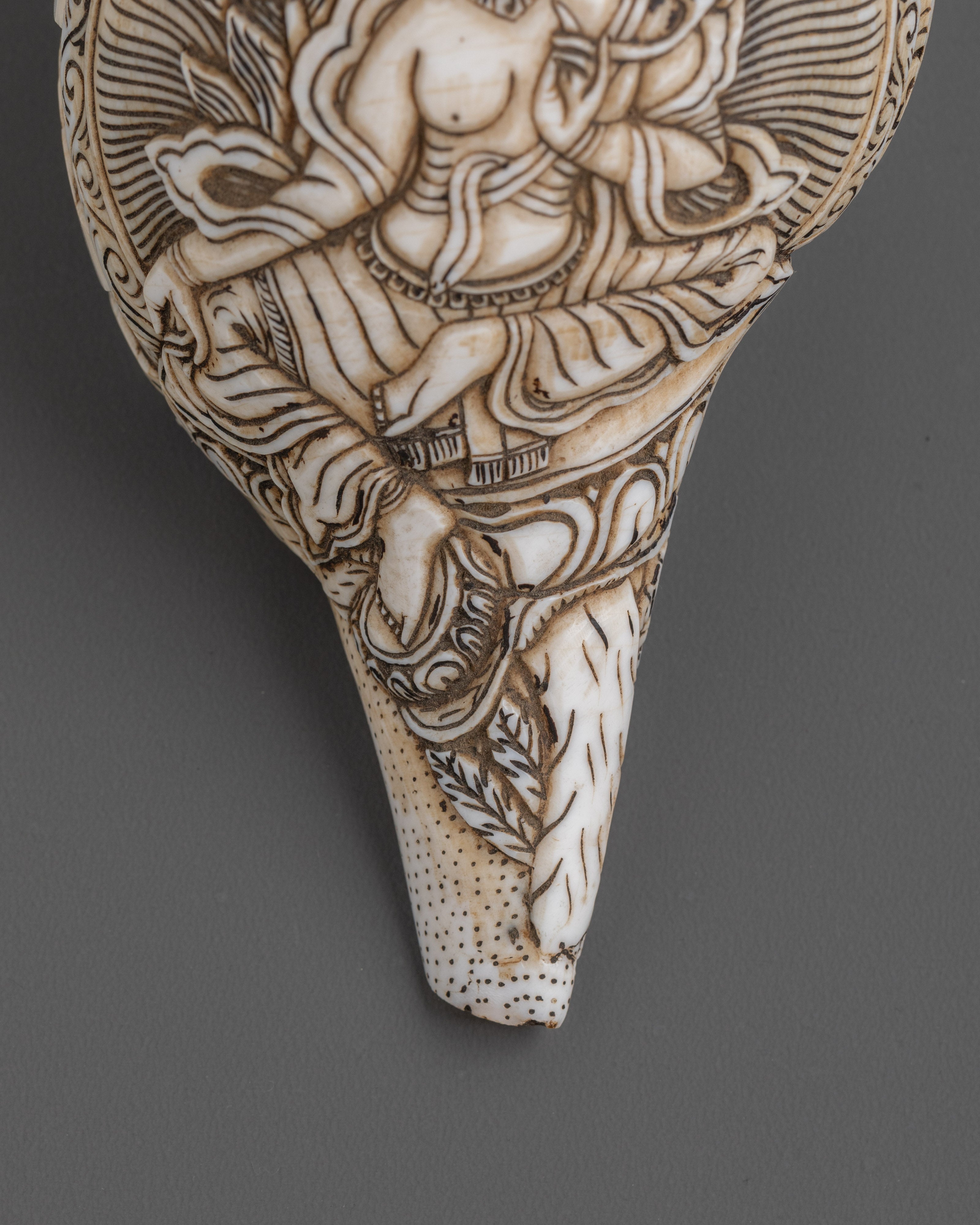 Green Tara Conch | Sacred Buddhist Artifact