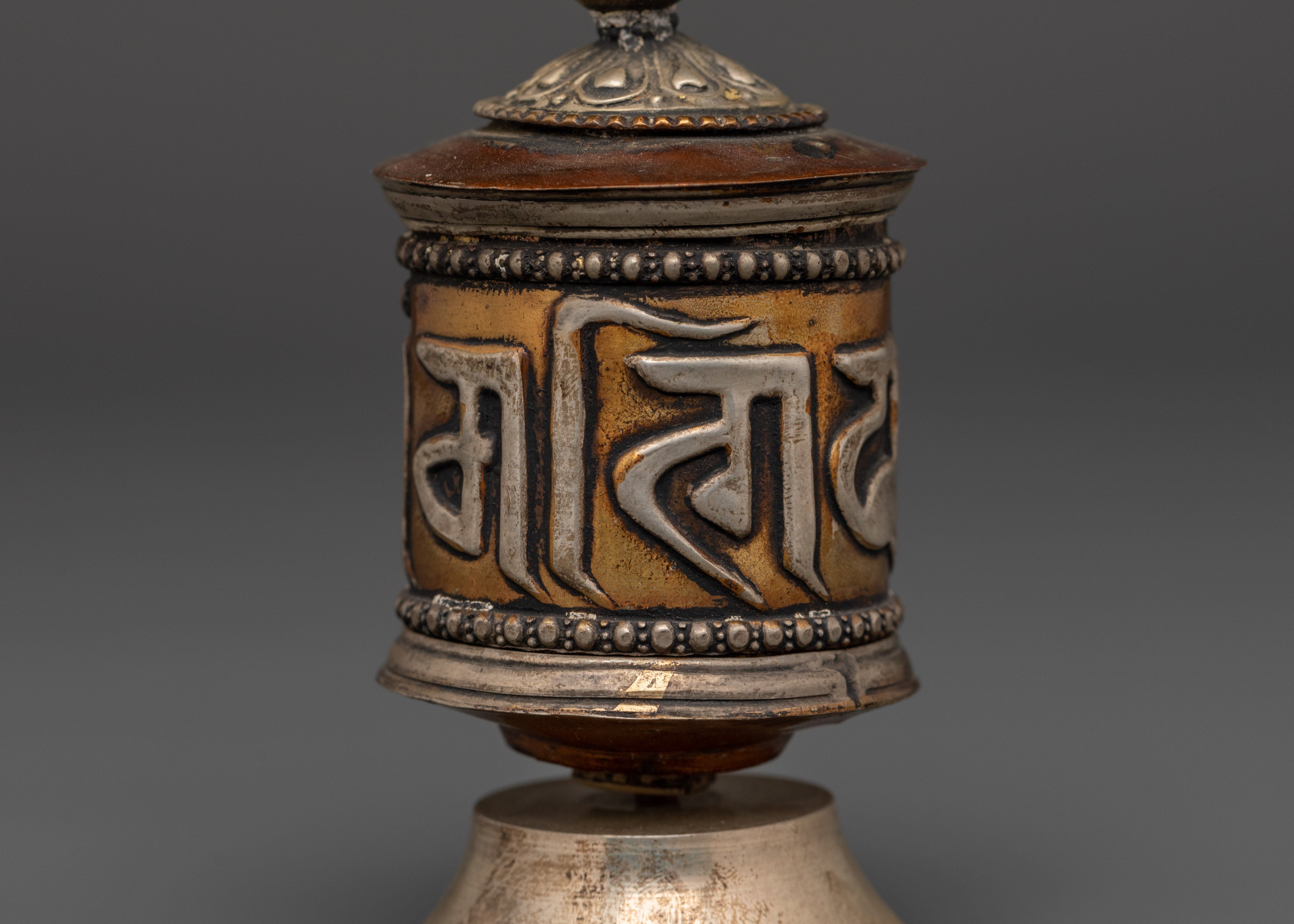 Handcrafted Brass Prayer Wheel | Tibetan Buddhist Mantra Wheel for Mindfulness