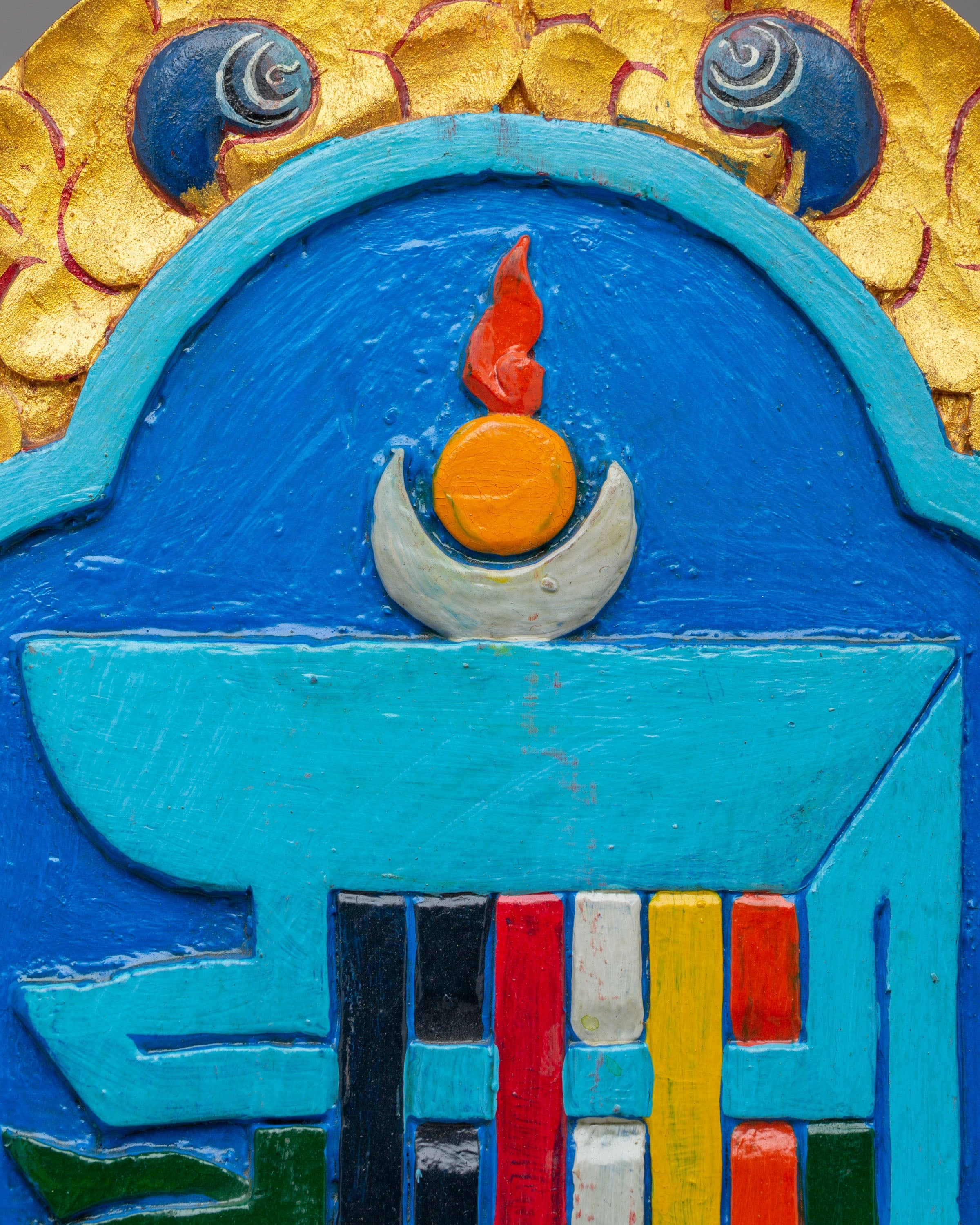 Handcrafted Kalachakra Wall Hanging | Tibetan Wooden Artwork