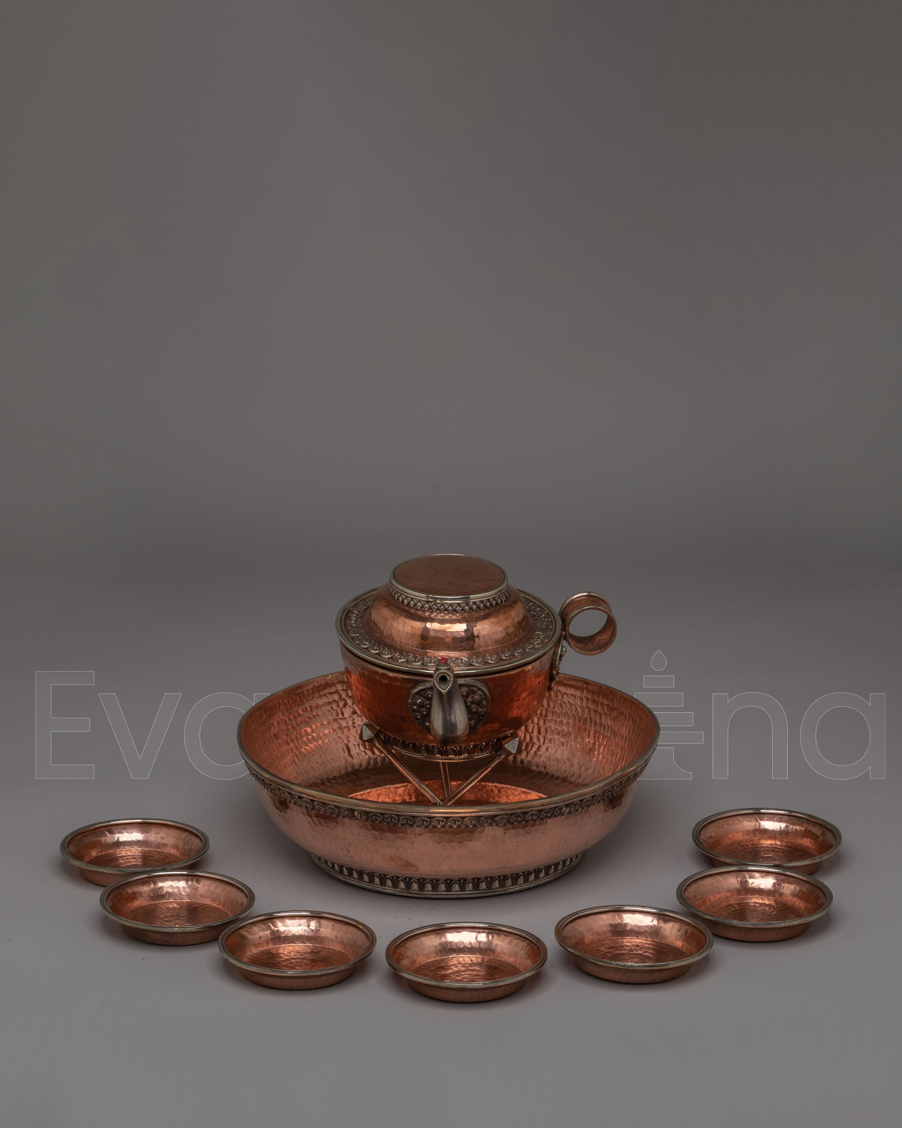 Handcrafted Offering Water Bowls Set | Tibetan Ritual Bowls for Spiritual Offerings