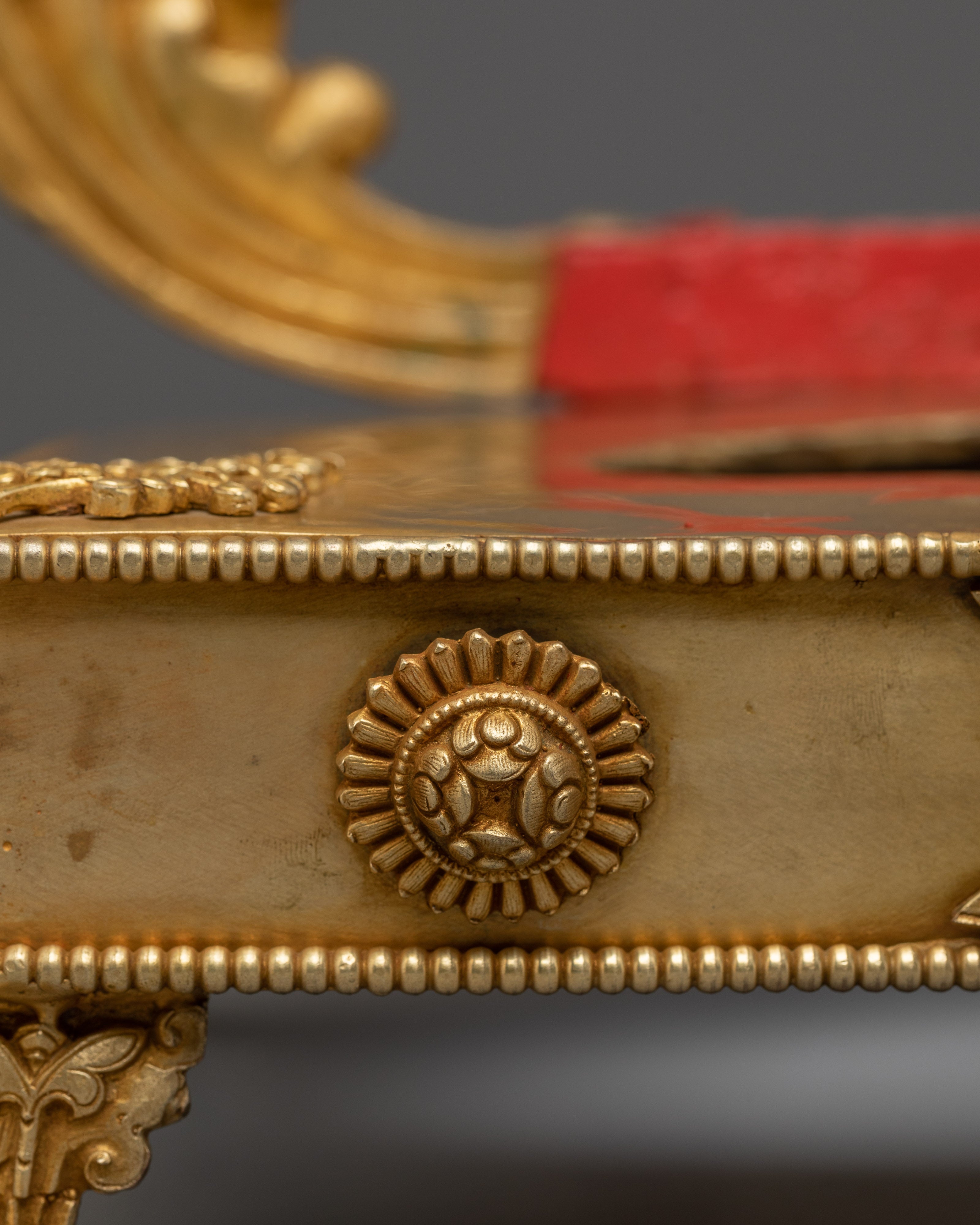 Traditional Gold-Plated, Copper Throne | Sacred Ritual Throne for Shrine