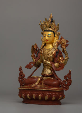 Chenrezig Compassionate Buddha Statue | Divine Spiritual Artwork From Nepal
