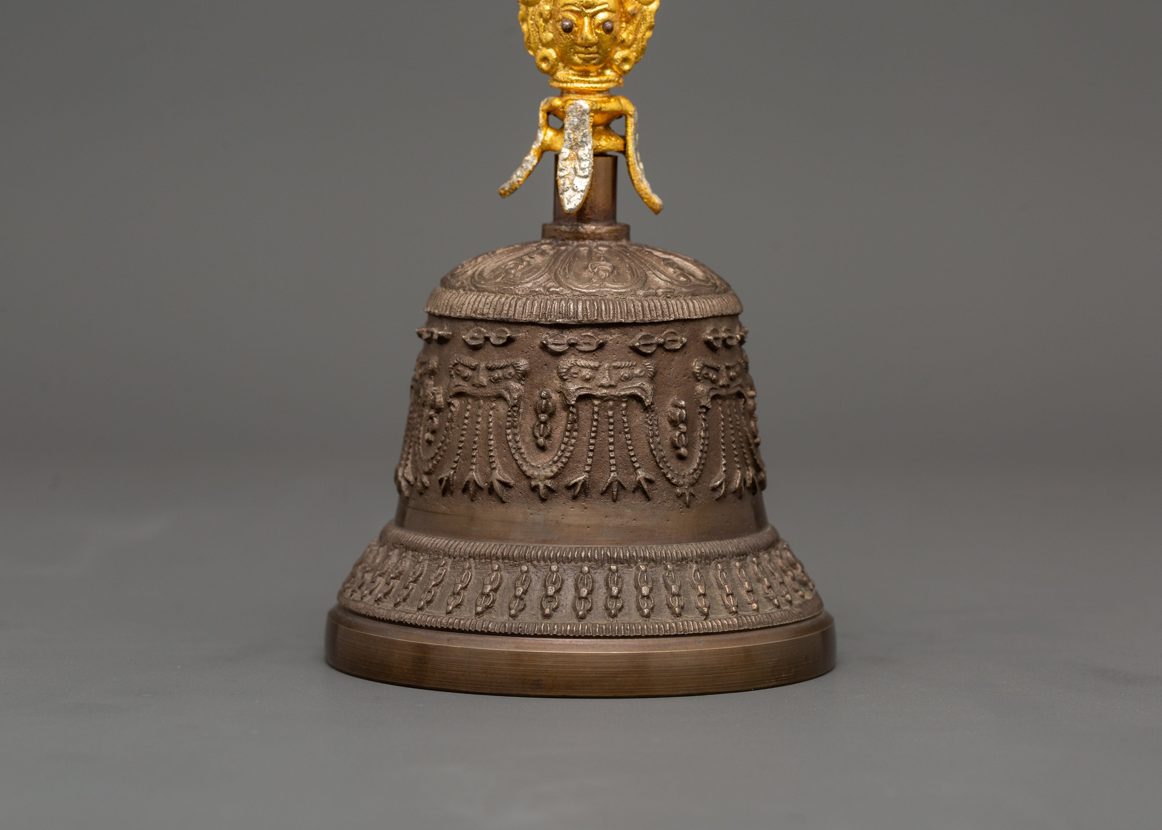 Handcrafted Meditation Bell and Vajra Set | Brass and Bronze Ritual Tools