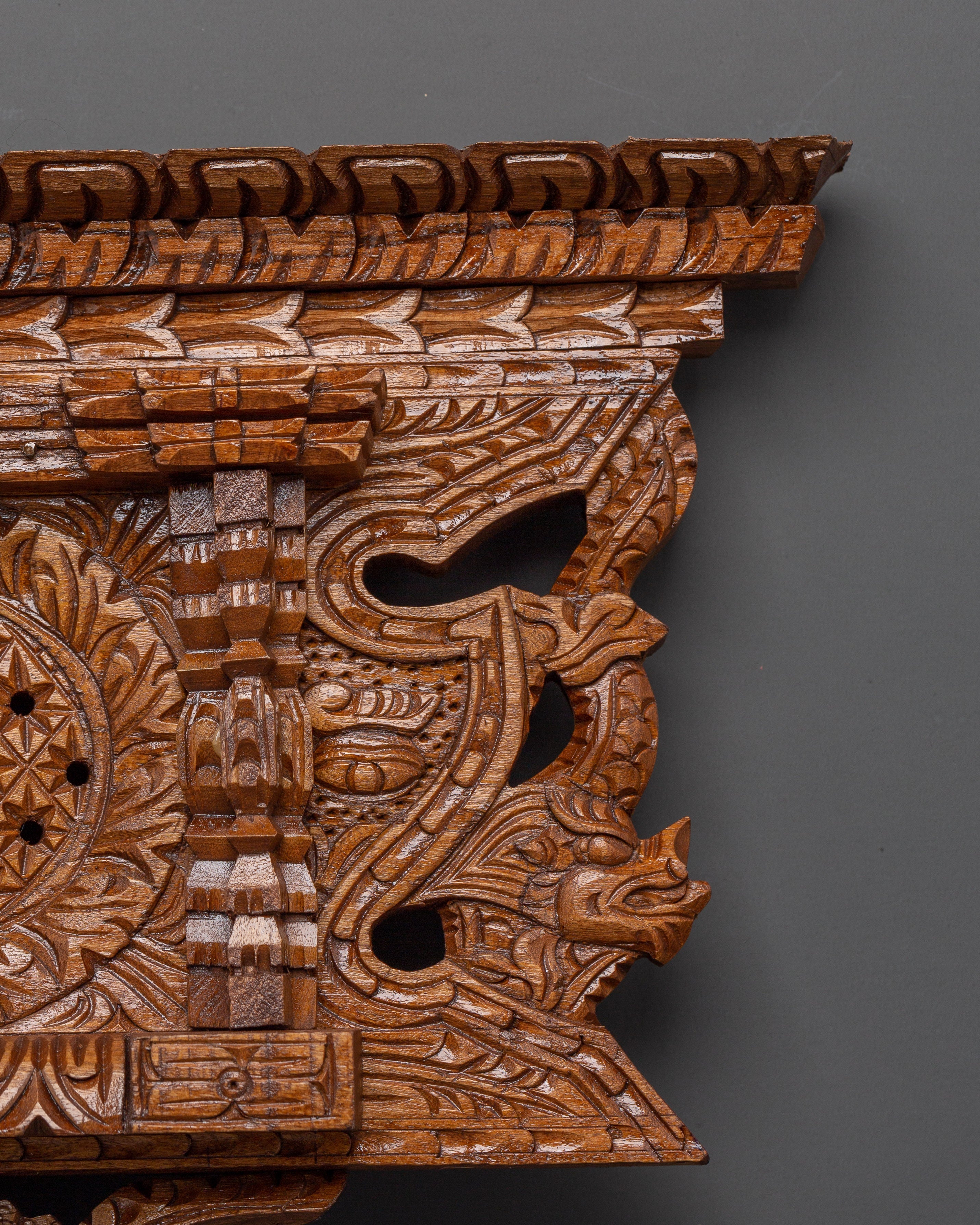 Wooden Hand Carved Newari Wall Hanging | Symbolic Newari Art