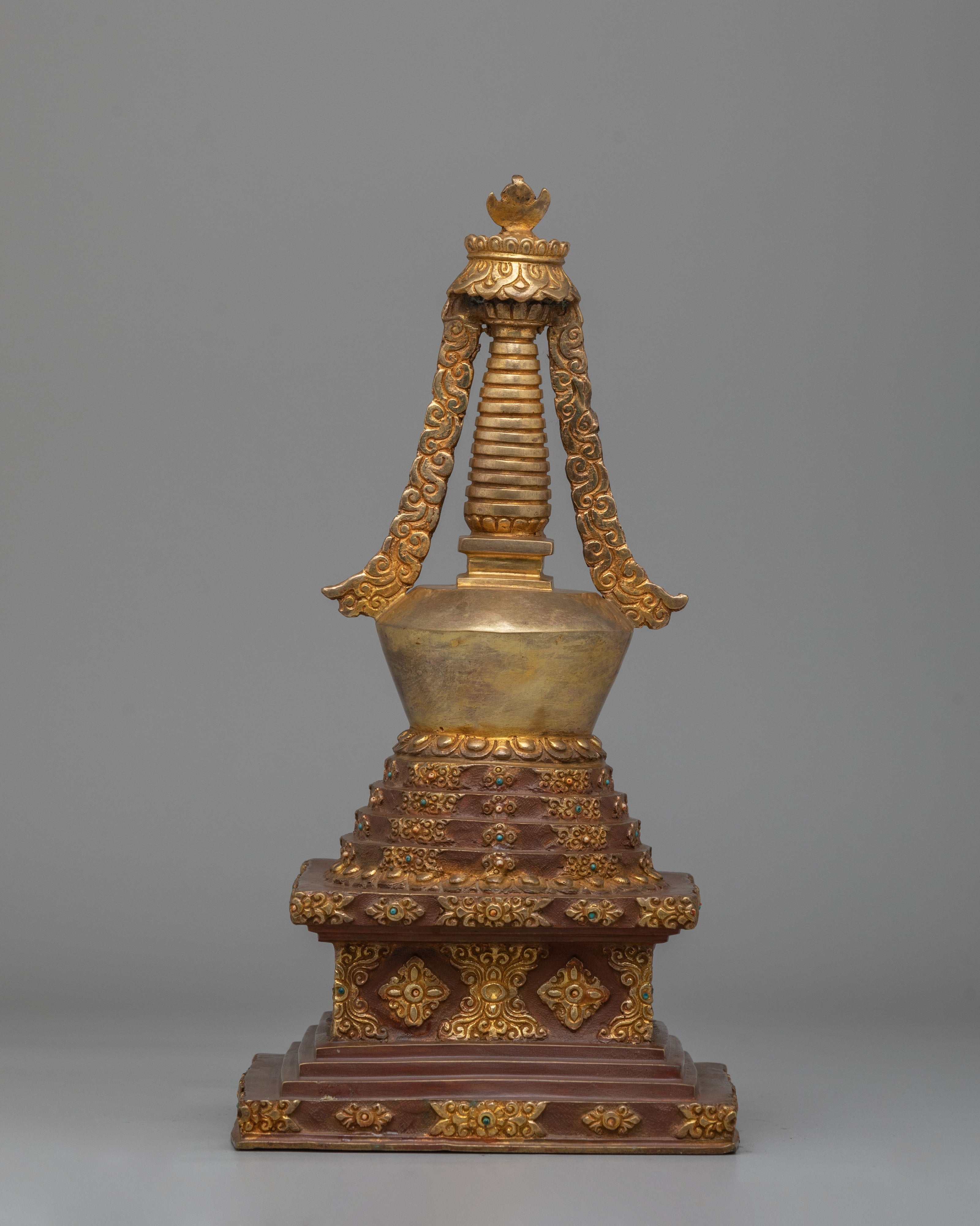 Traditional Altar Lotus Blossom Stupa | Tibetan Buddhist Decor
