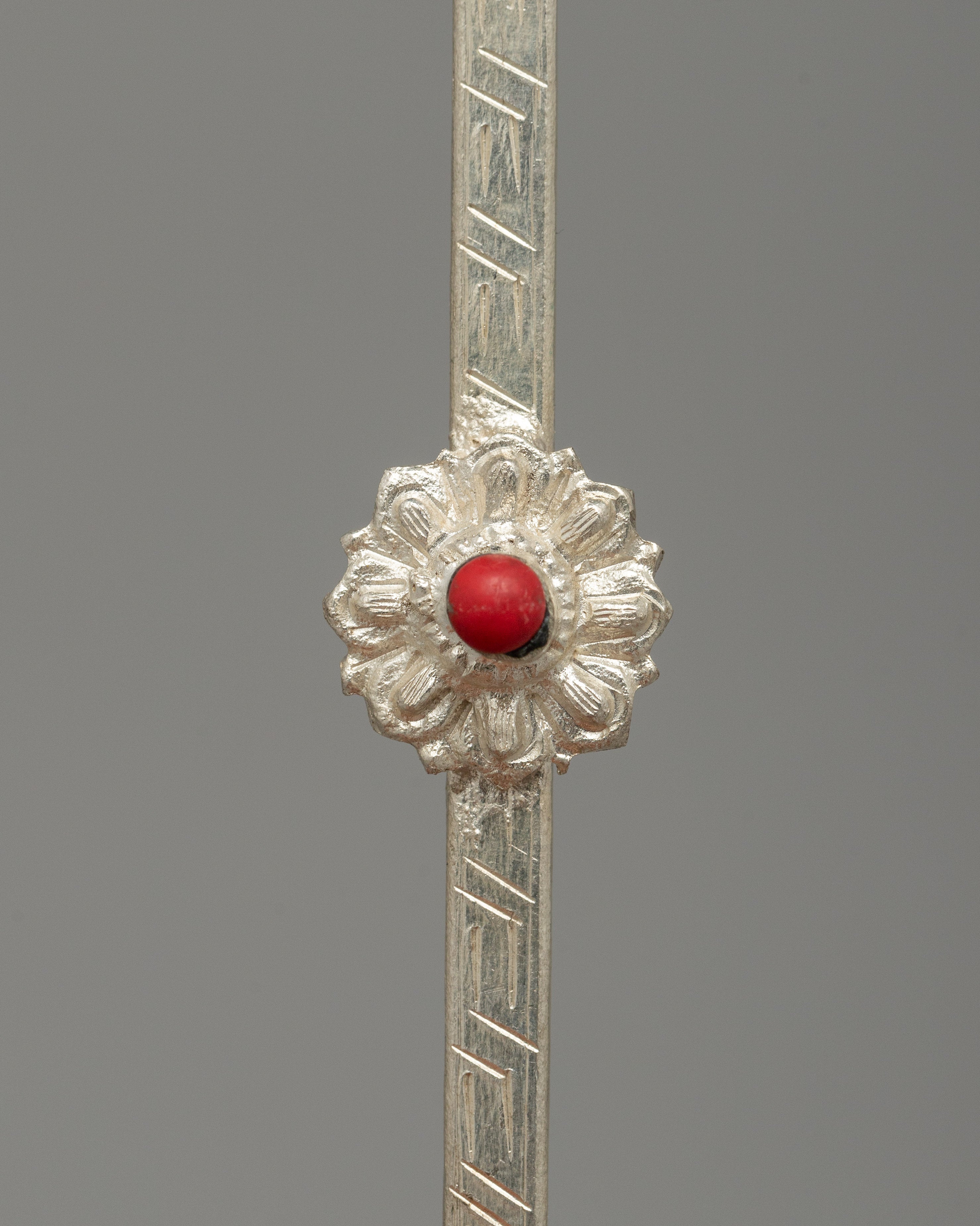 Altar Silver Plated Spoon Set | Coral & Turquoise Inlay Ritual Tool