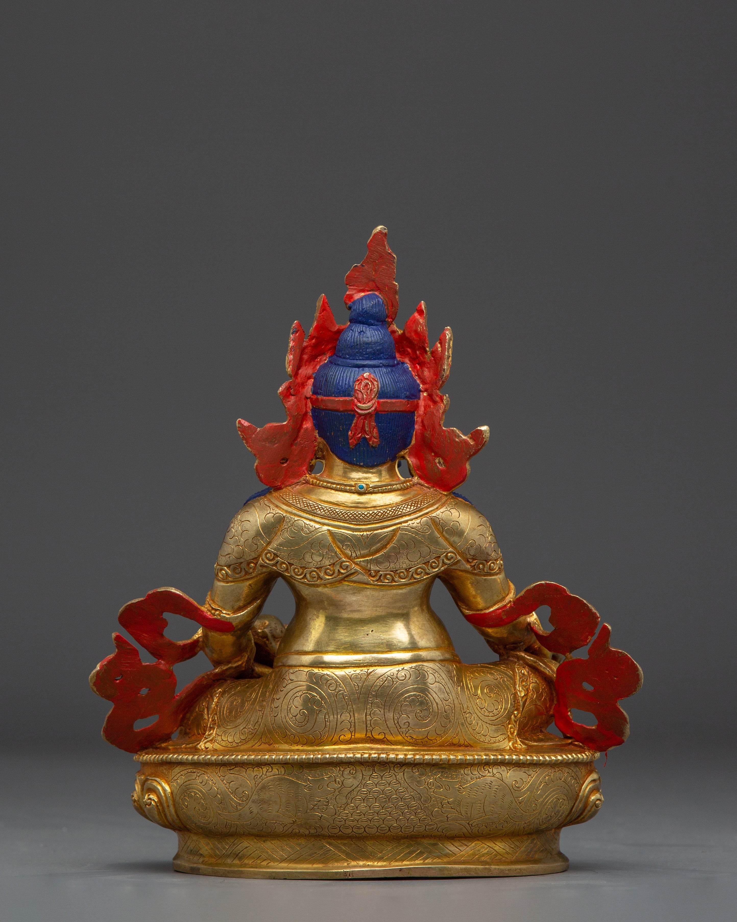Golden Nepalese Artwork of Dzambhala | Wealth Deity of Tibetan Buddhism