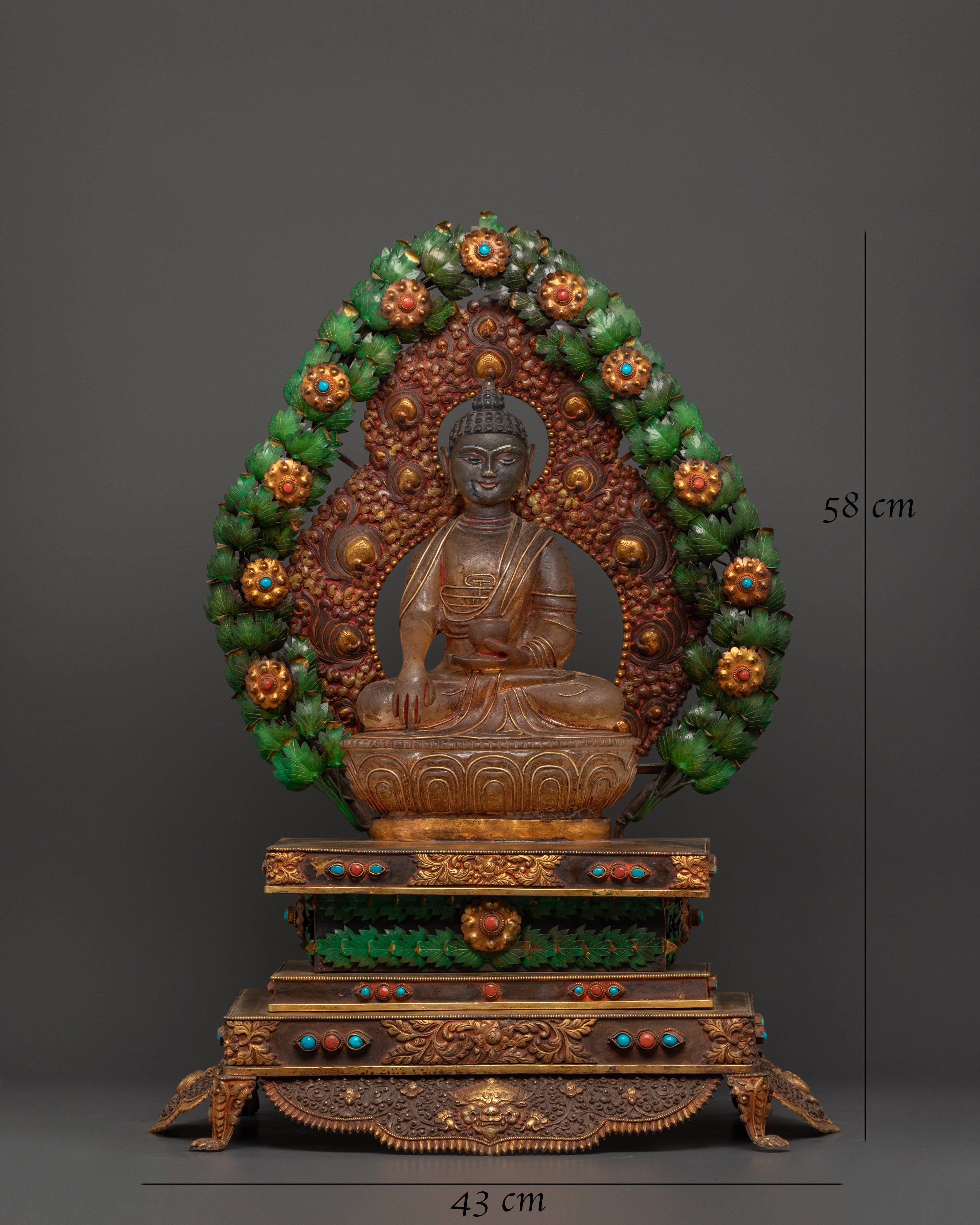Shakyamuni Buddha The Enlightened One | Gold-Plated Crystal Statue