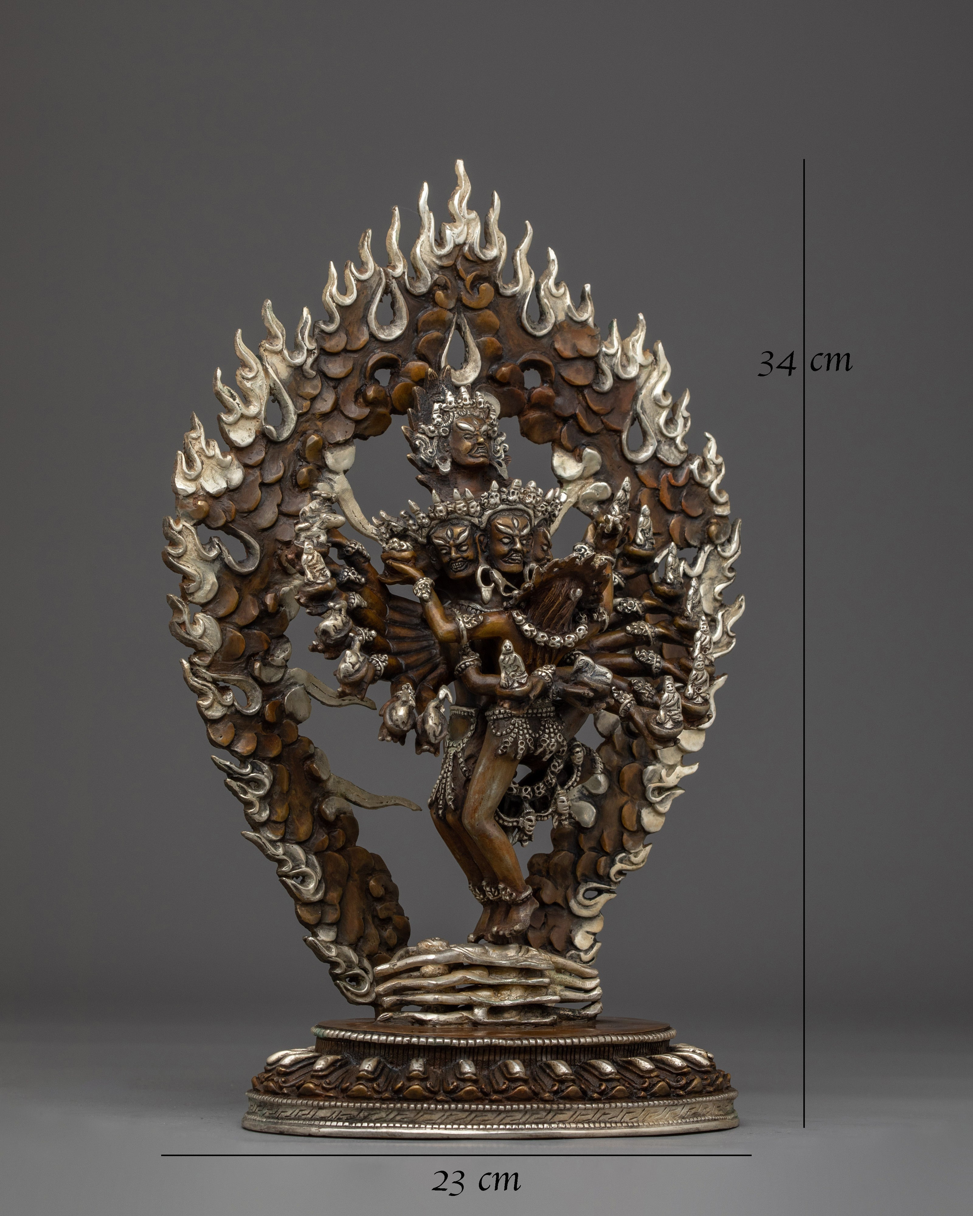 Silver-plated Hevajra With Consort statue 