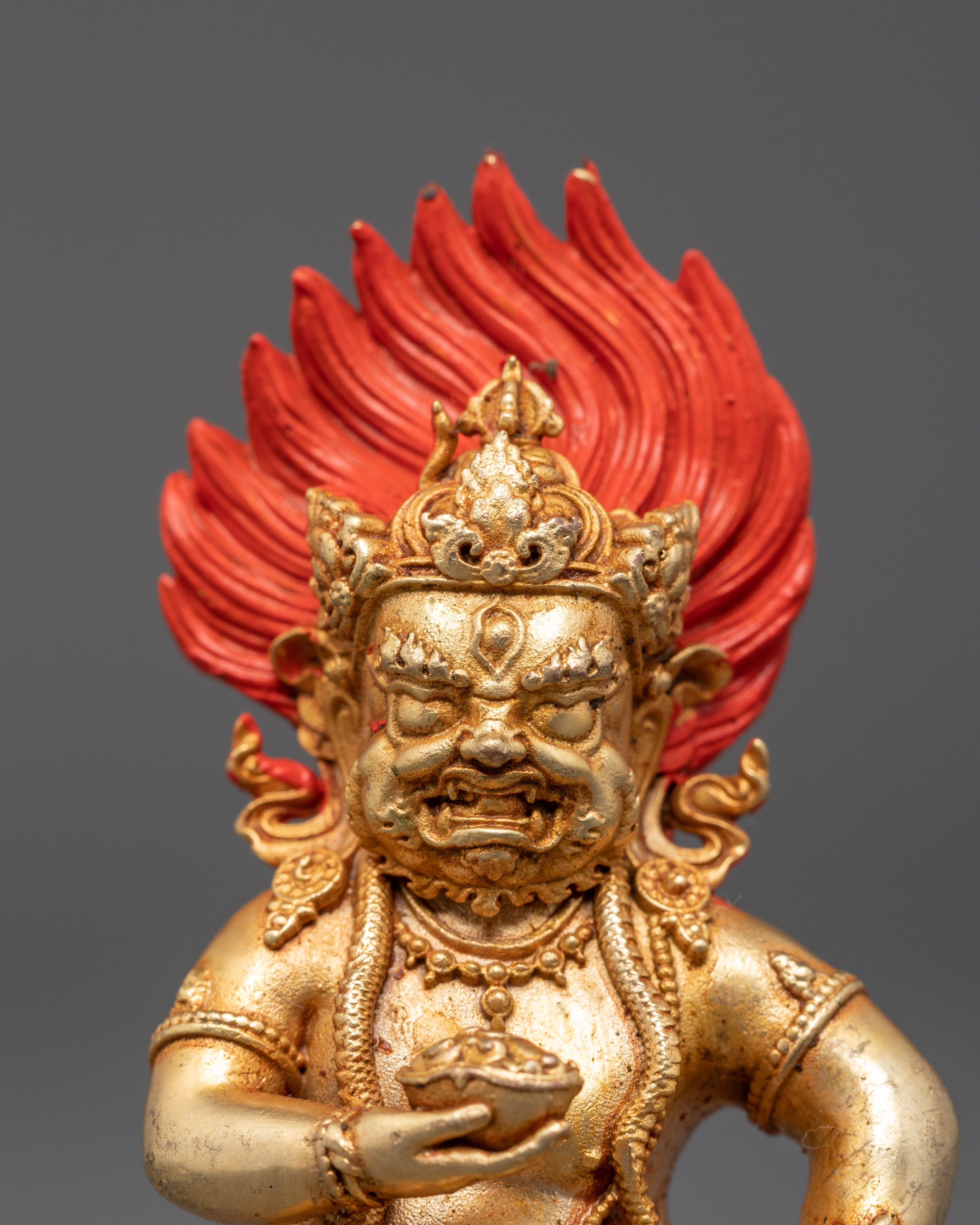 Spiritual Wealth Guardian Black Dzambhala | Handcrafted Tibetan Sculpture