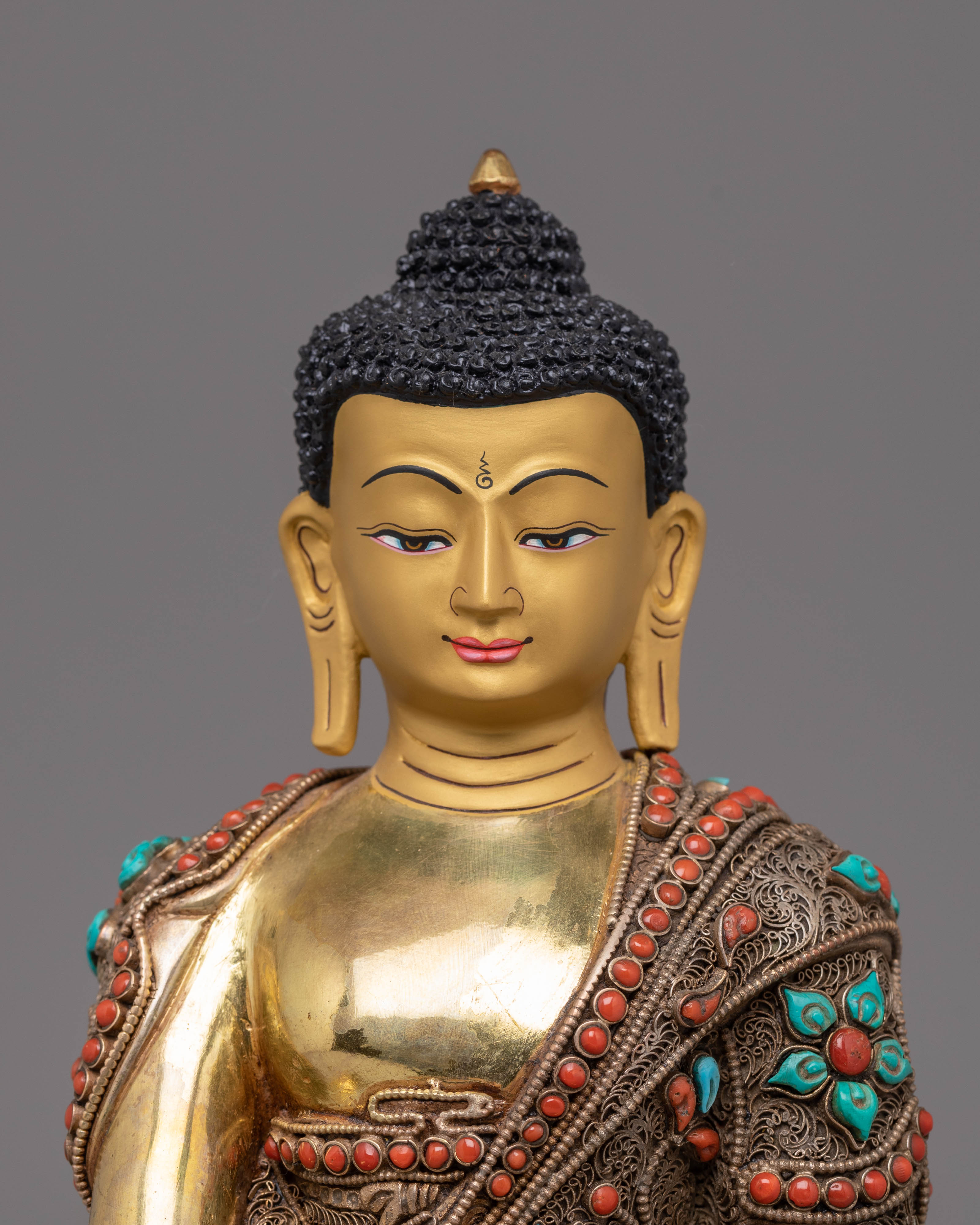 Handmade Buddha Shakyamuni Decor Statue | Tibetan Buddha Statue