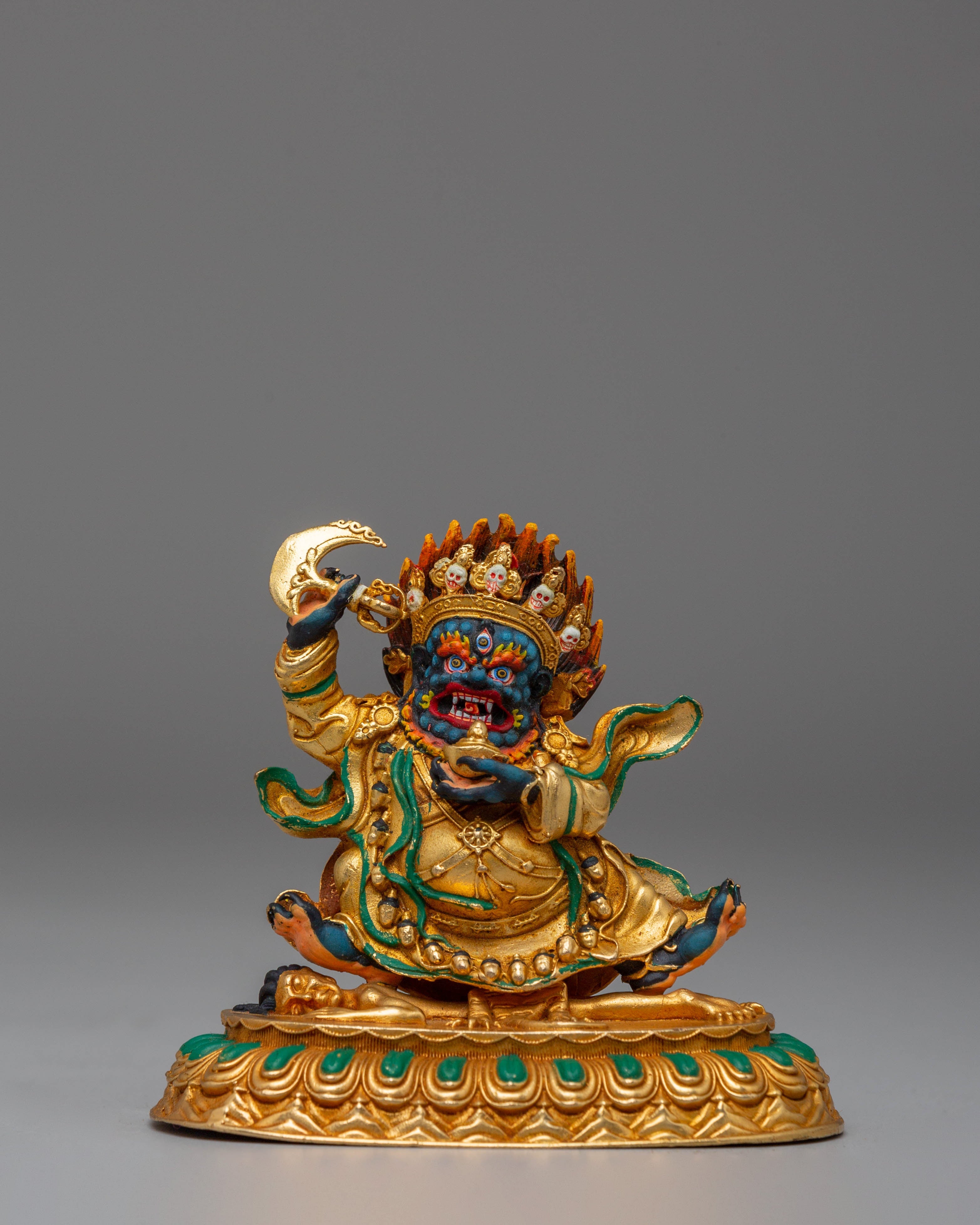 Handcrafted Mahakala Bernagchen Sculpture | Buddhist Shrine Decor