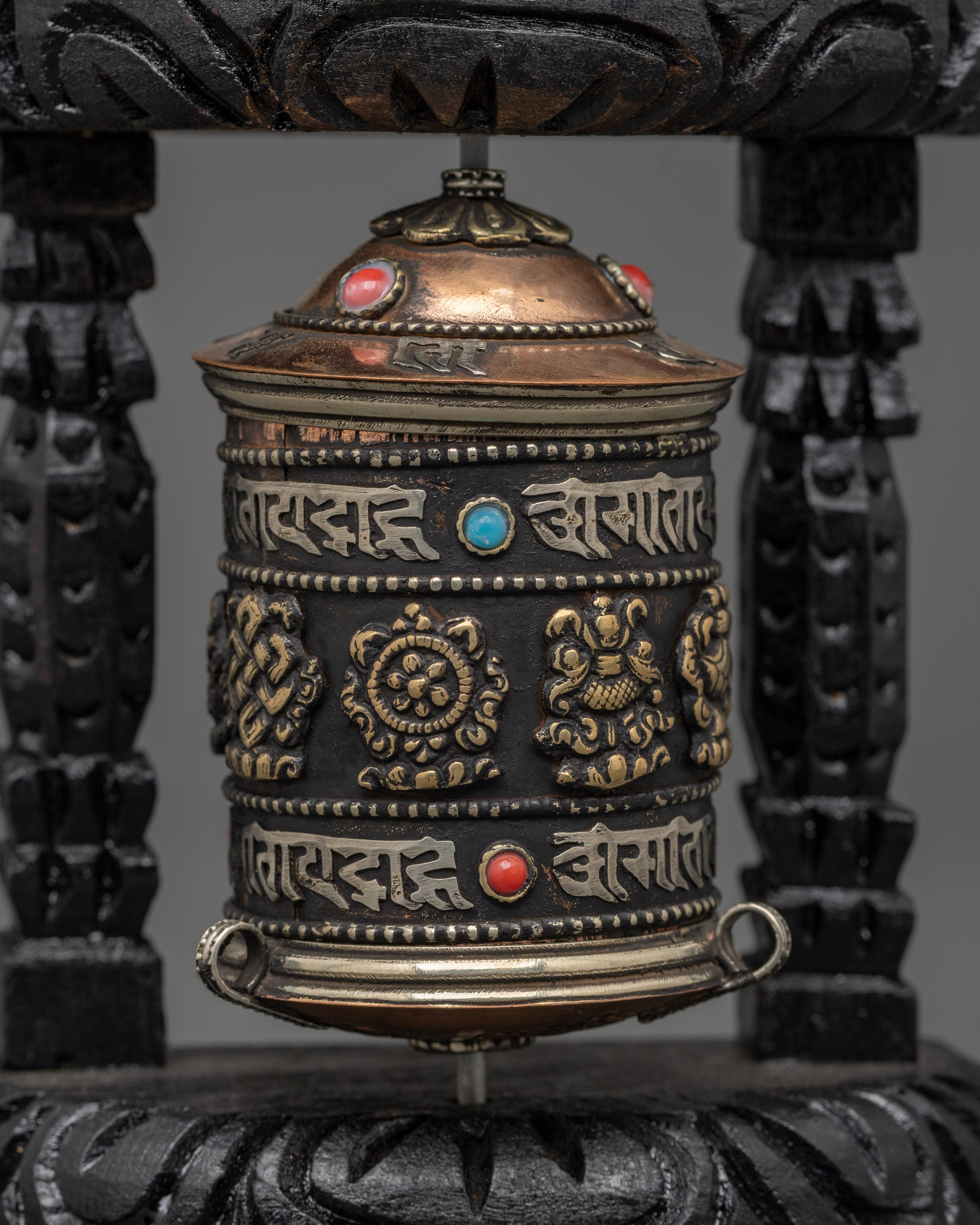 Tibetan Prayer Wheel with Brass | Buddhist Meditation Decor
