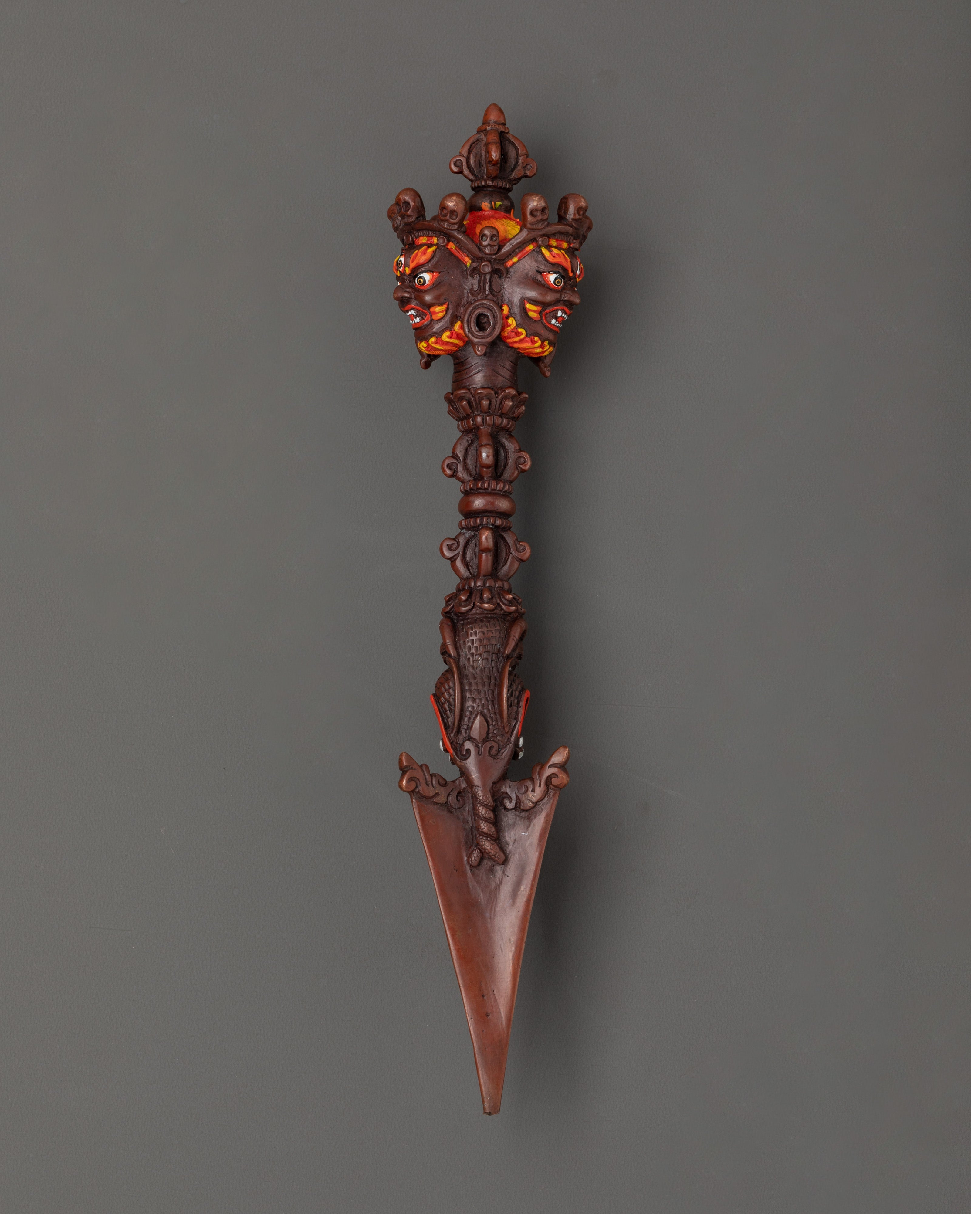 Oxidized Copper Phurba Dagger | Tibetan Ritual Tool of Protection