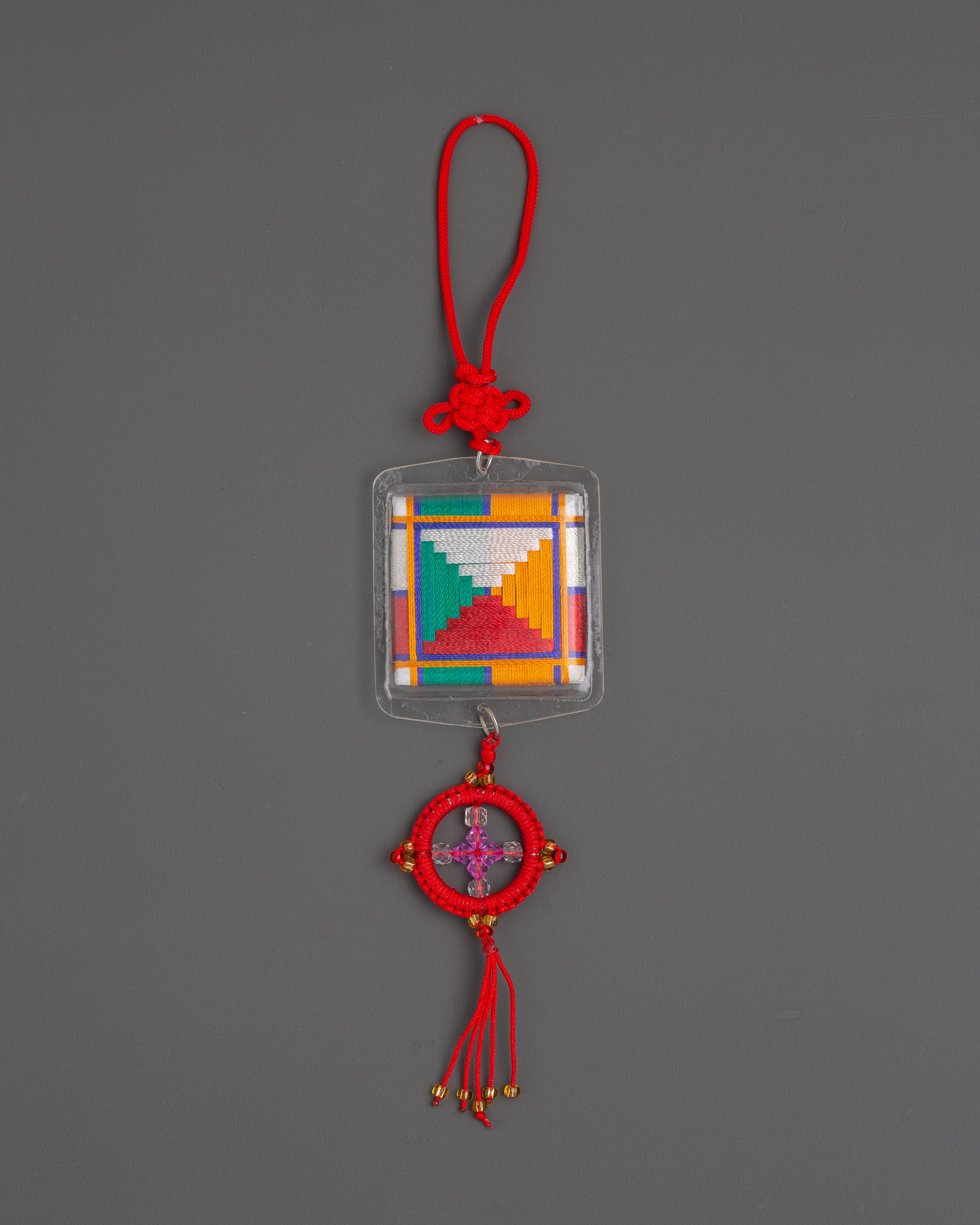 Sacred Tibetan Protection Buti | Buddhist Thread Cross Amulet