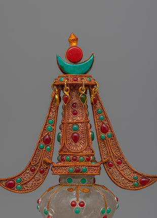 Copper Crystal Stupa | Sacred Buddhist Symbol