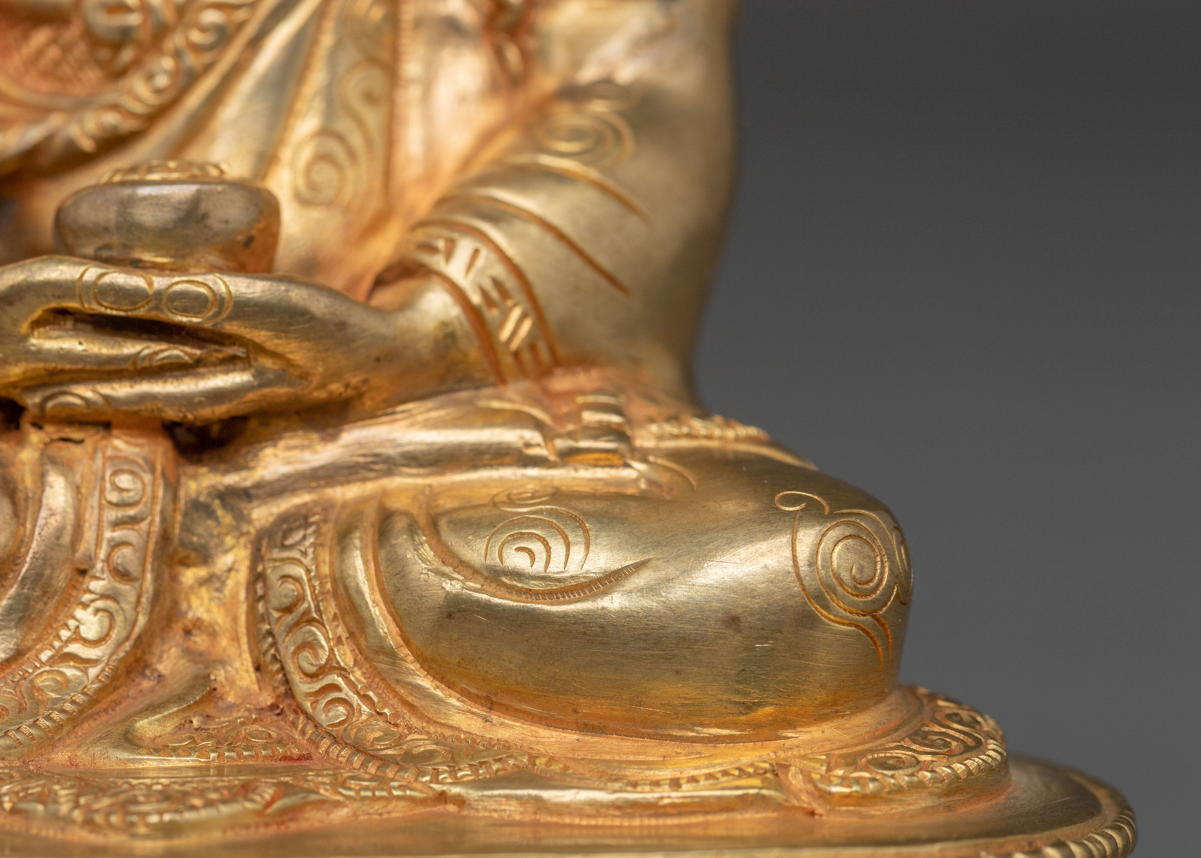 Traditional Himalayan Amitabha Buddha Sculpture | Spiritual Home Decor