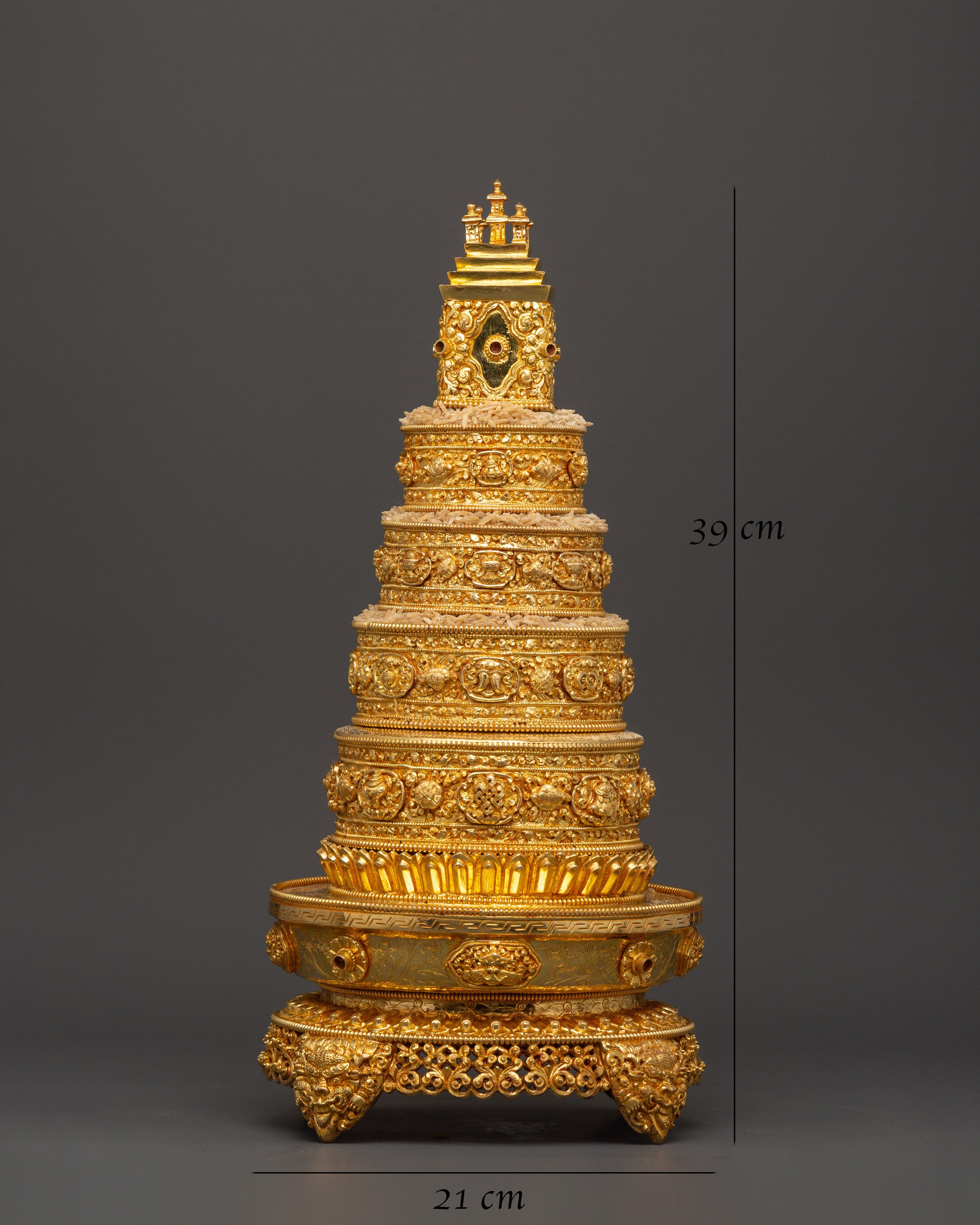 Sacred Mandala Copper Ritual Item | Gold-Plated Meditation Tool