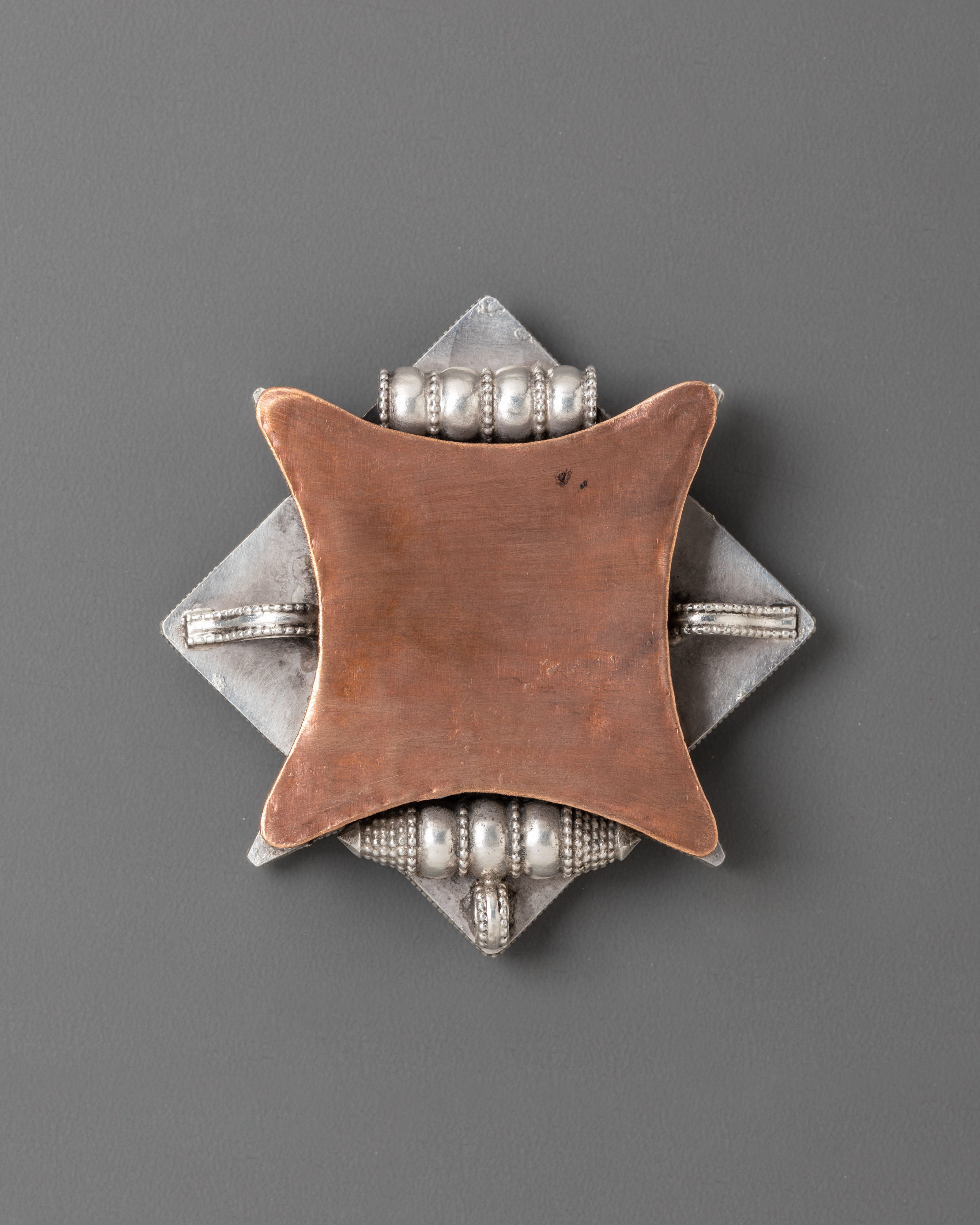 Spiritual Ghau Box Locket with Flower Design | Tibetan Prayer Amulet