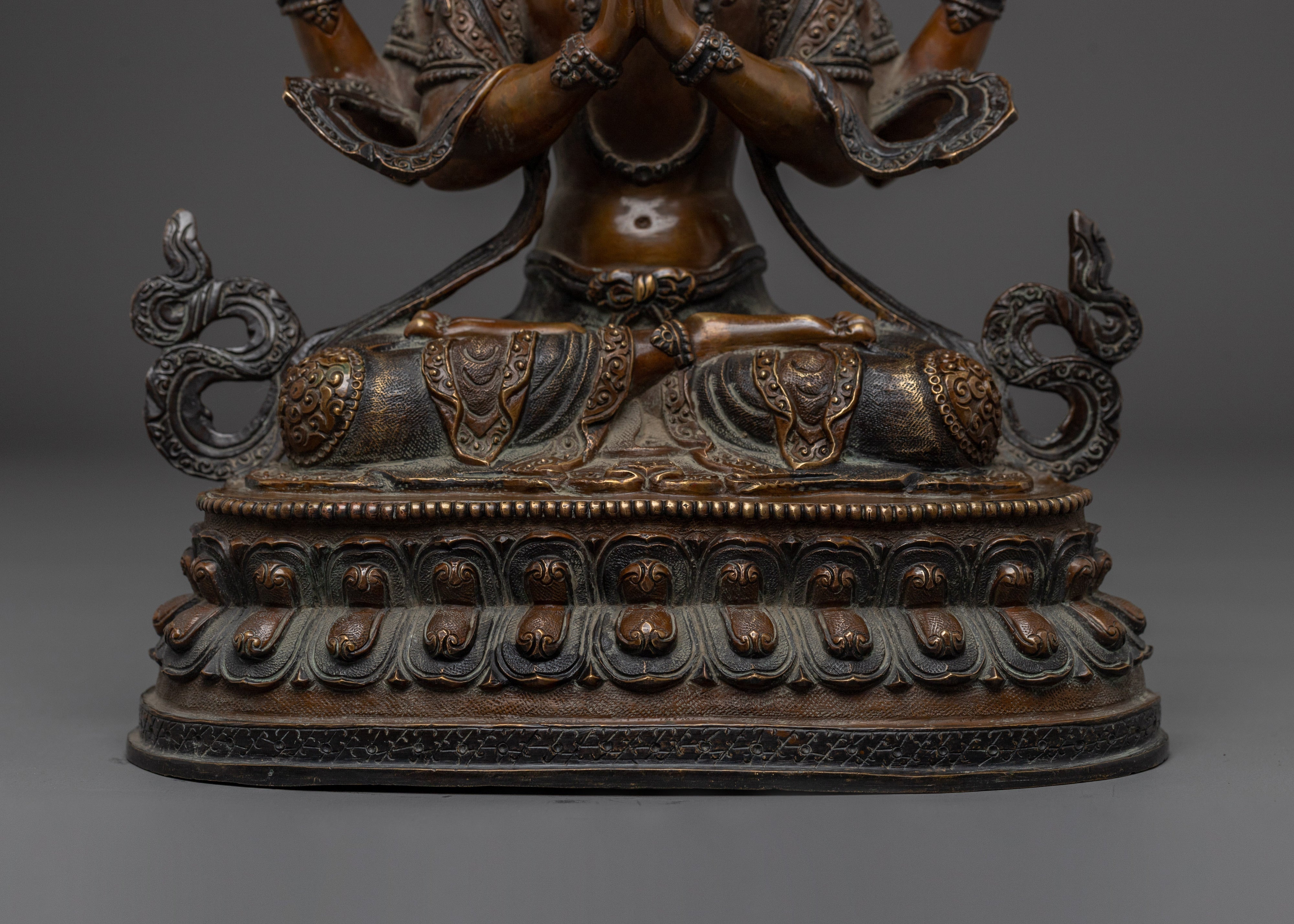 Handcrafted Chenrezig Bodhisattva statue | Symbol of Compassion and Wisdom