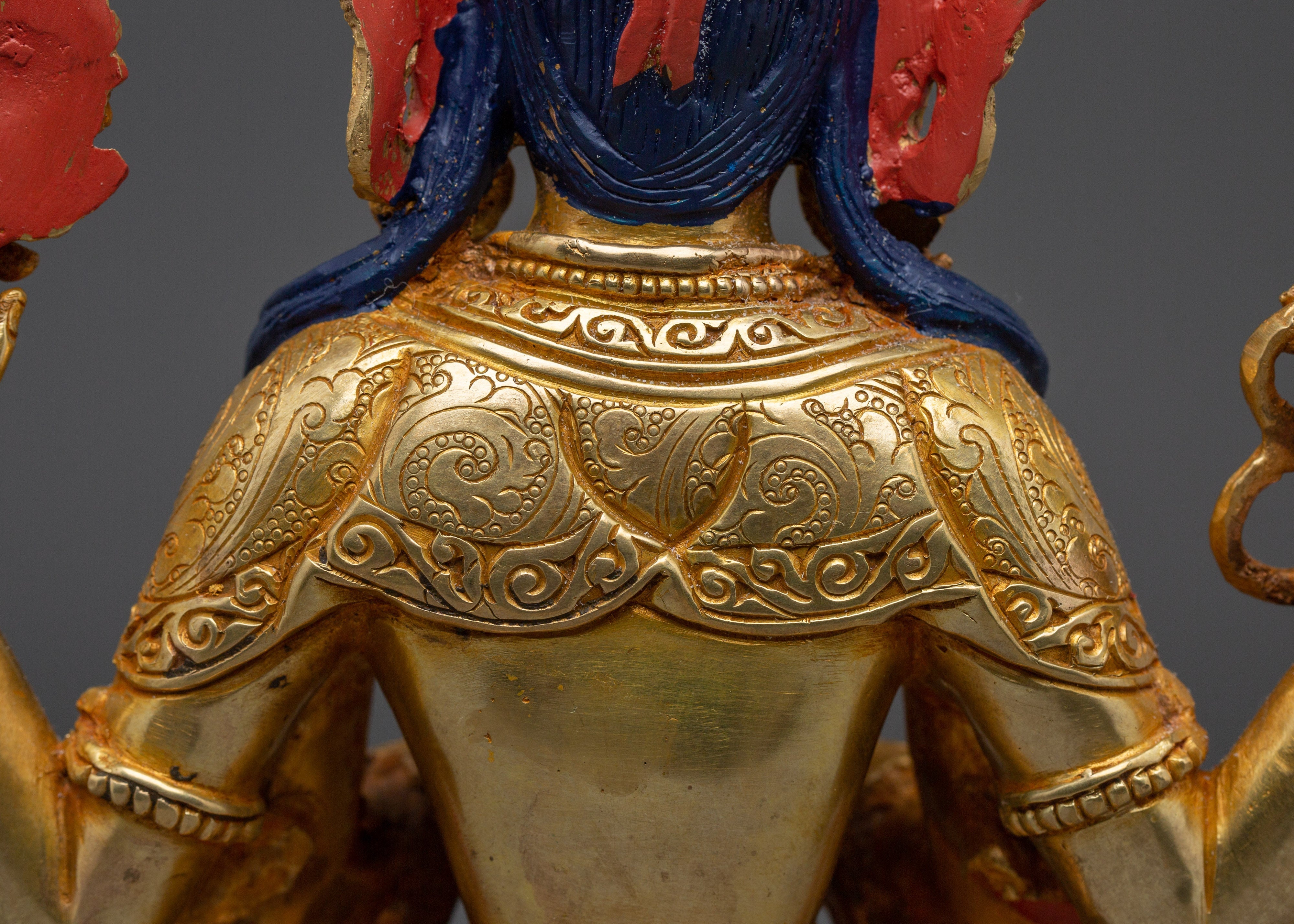 Handcrafted Avalokiteshvara Copper Statue | Deity Chenrezig Art for Meditation