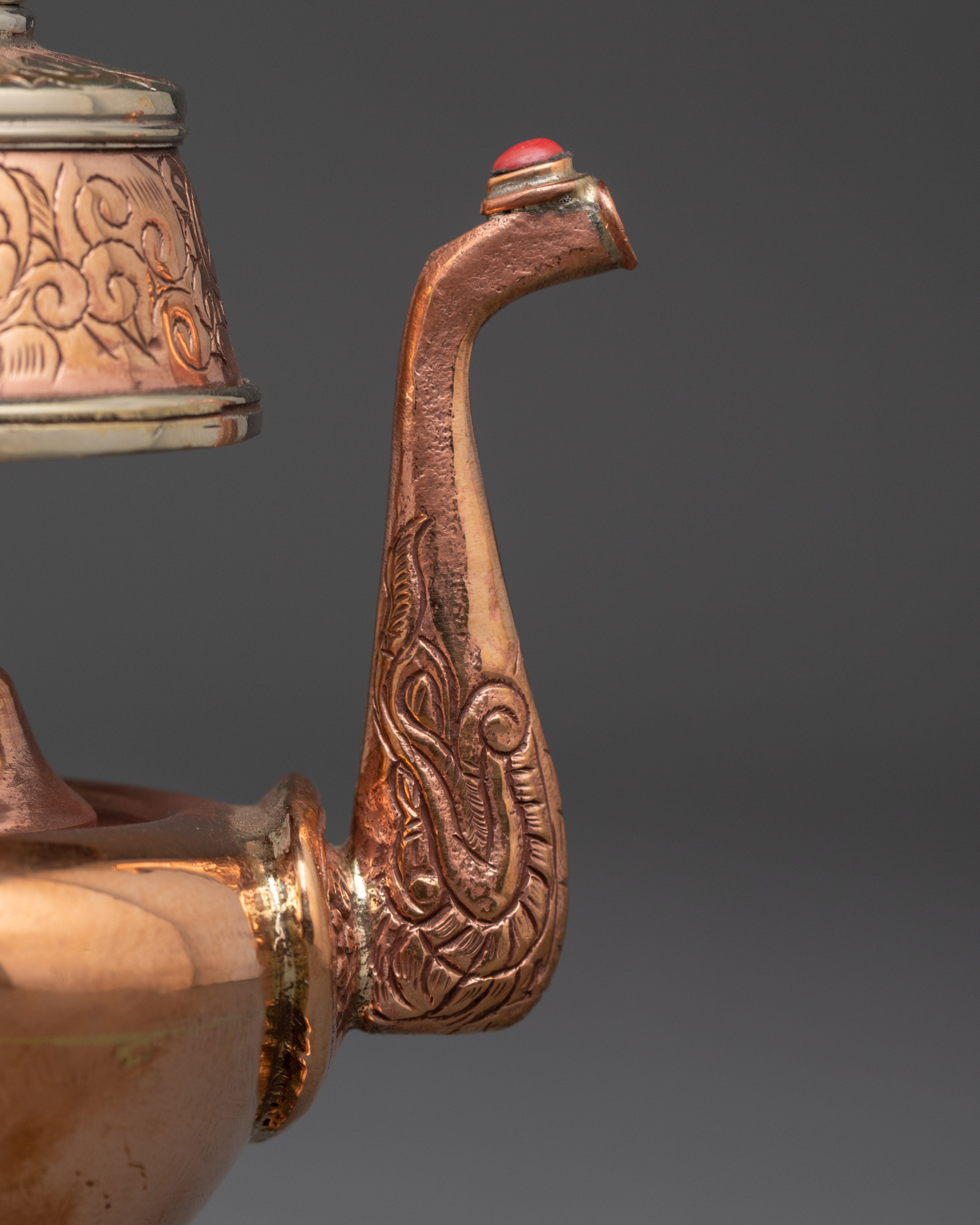 Handcrafted Bumpa Set with Crown Lids | Tibetan Ritual Offering Vessels
