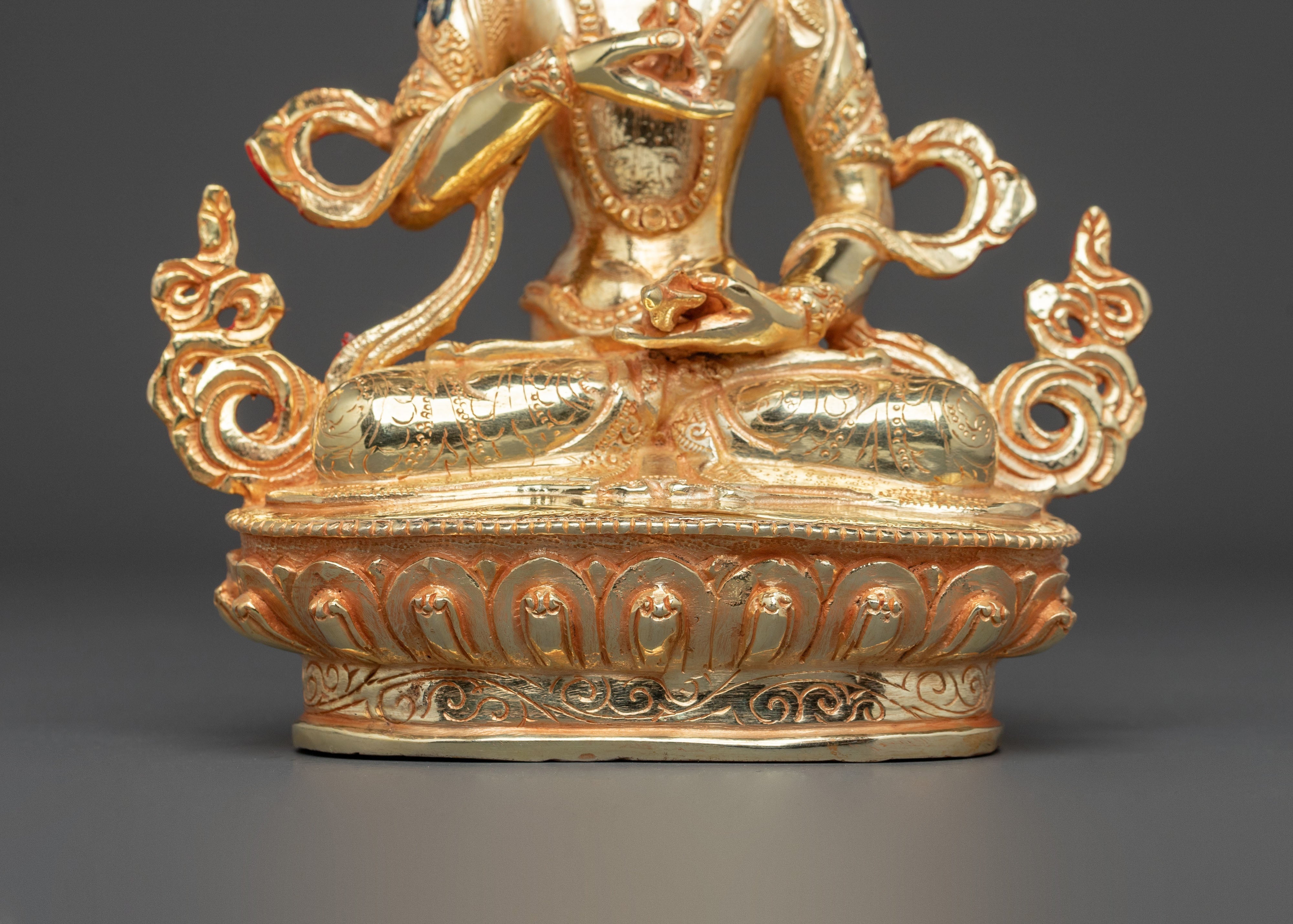 Hand-Carved Vajrasattva Copper Statue |  Buddhist Sacred Art