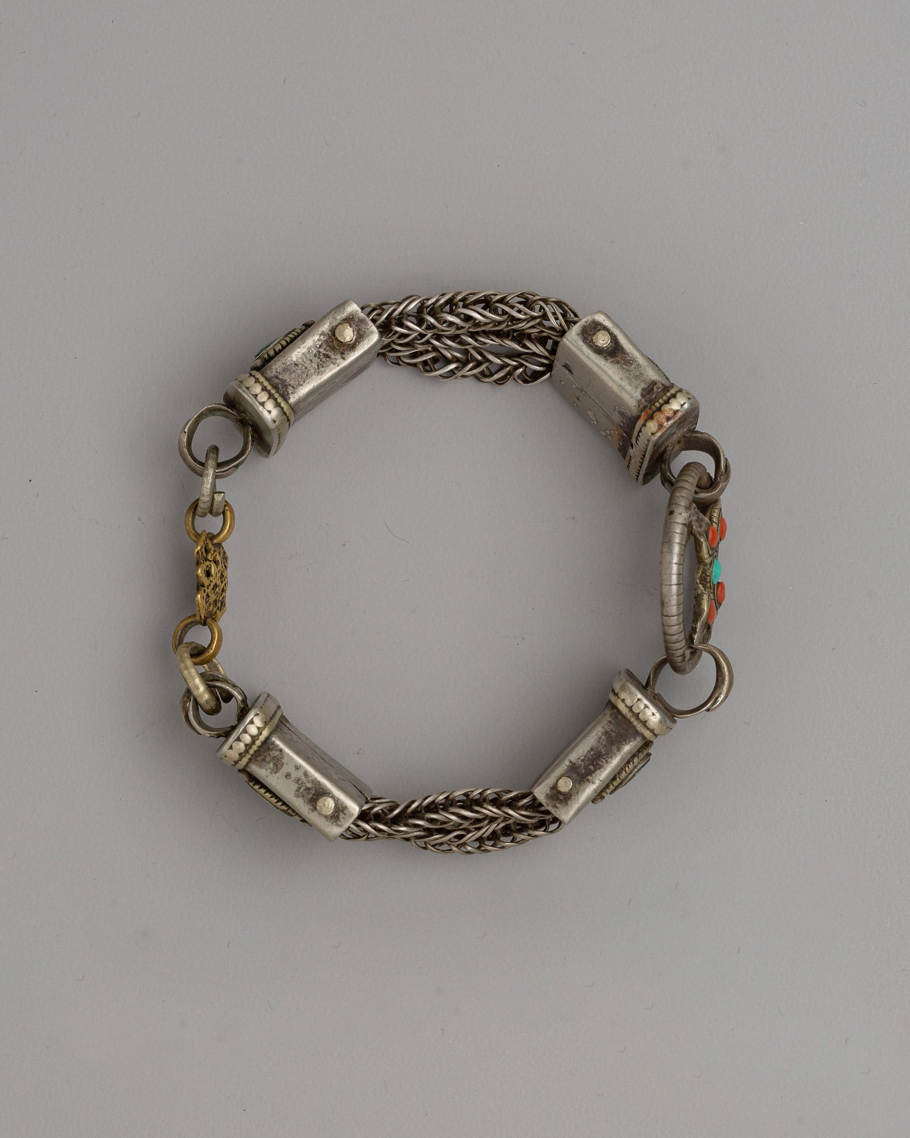 Tibetan Chain Necklace & Bracelet | Jewelry of Himalayan Tradition