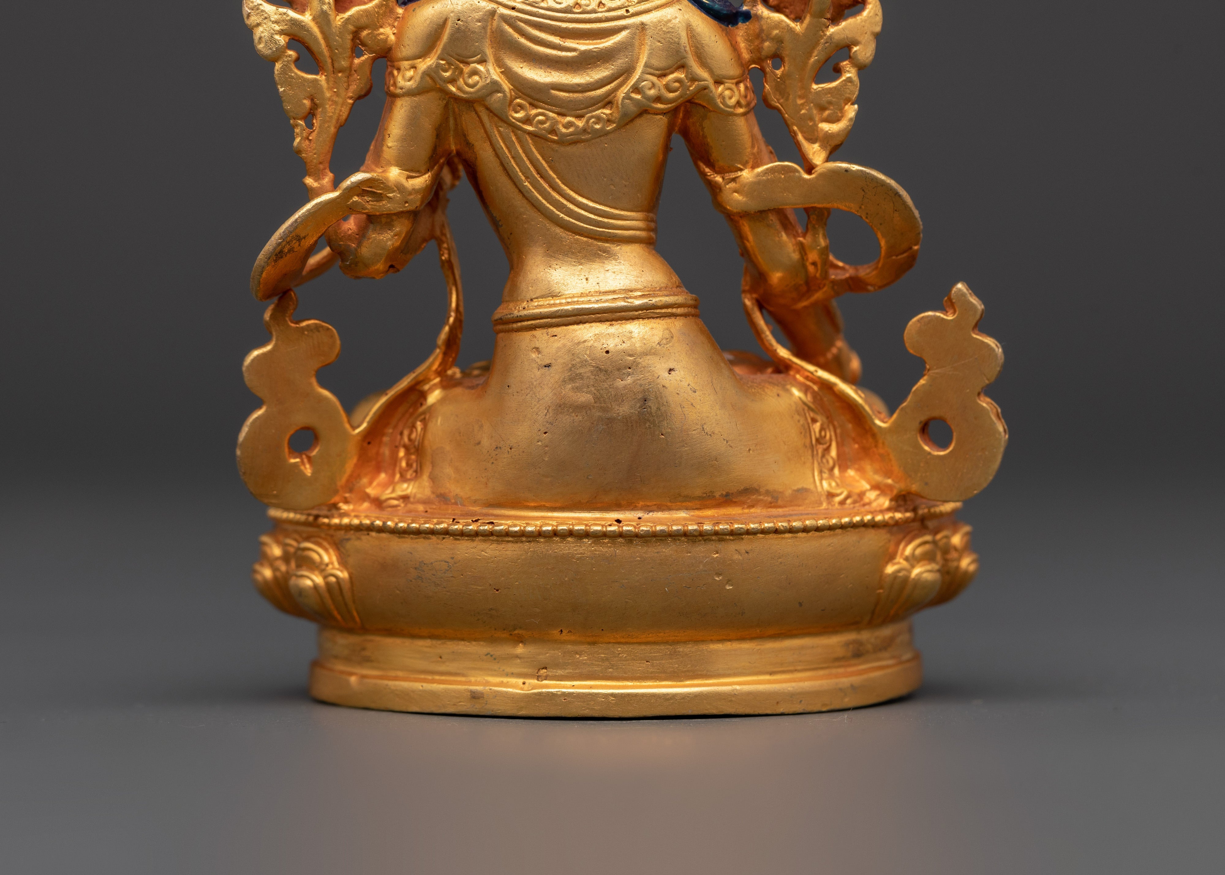 Tara in Lotus Pose | Handcrafted Copper and Gold-Plated White Tara Statue